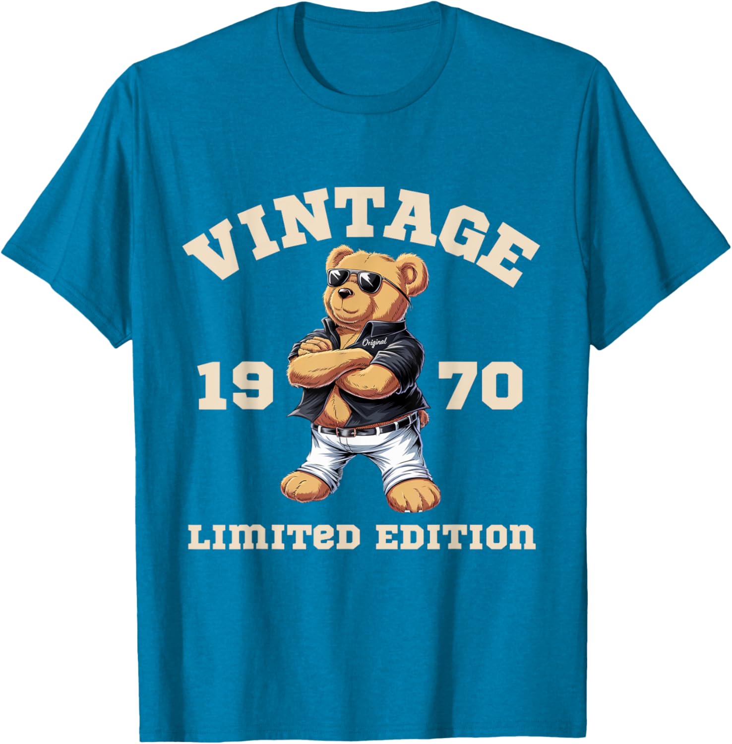 Mens Vintage 55th Birthday Teddy Bear T-Shirt for 1970 Born Lovers - 10