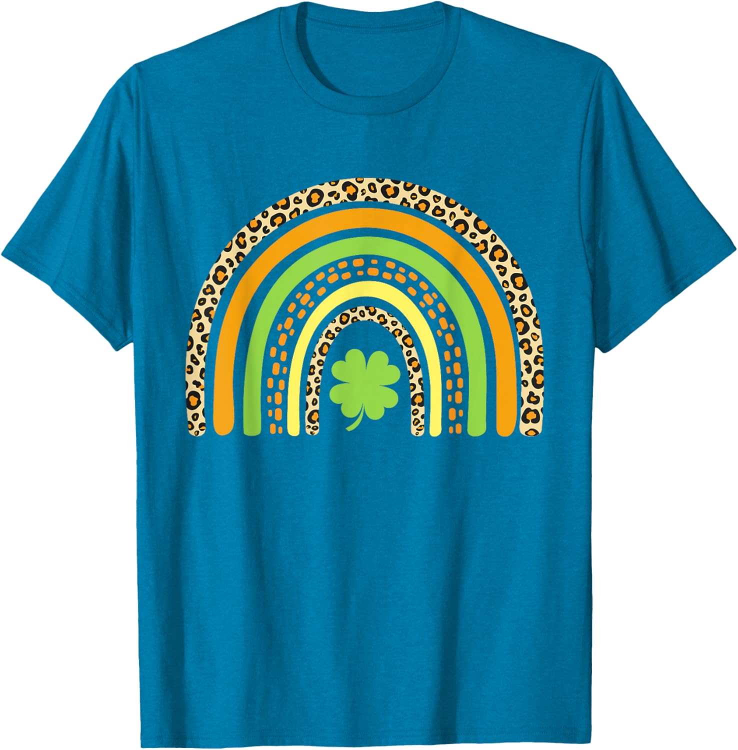 St Patrick's Day Leopard Rainbow Clover T-Shirt for Festive Fun - 10