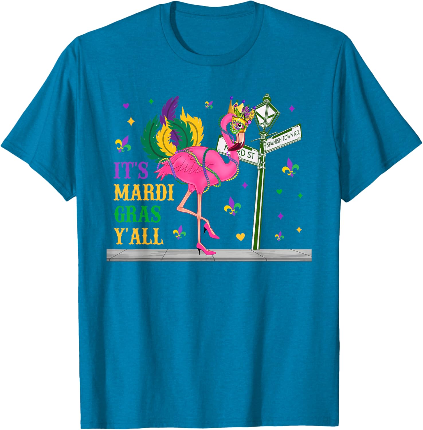 Mardi Gras Flamingo Costume T-Shirt for Girls and Women Fun Festive Wear - 2