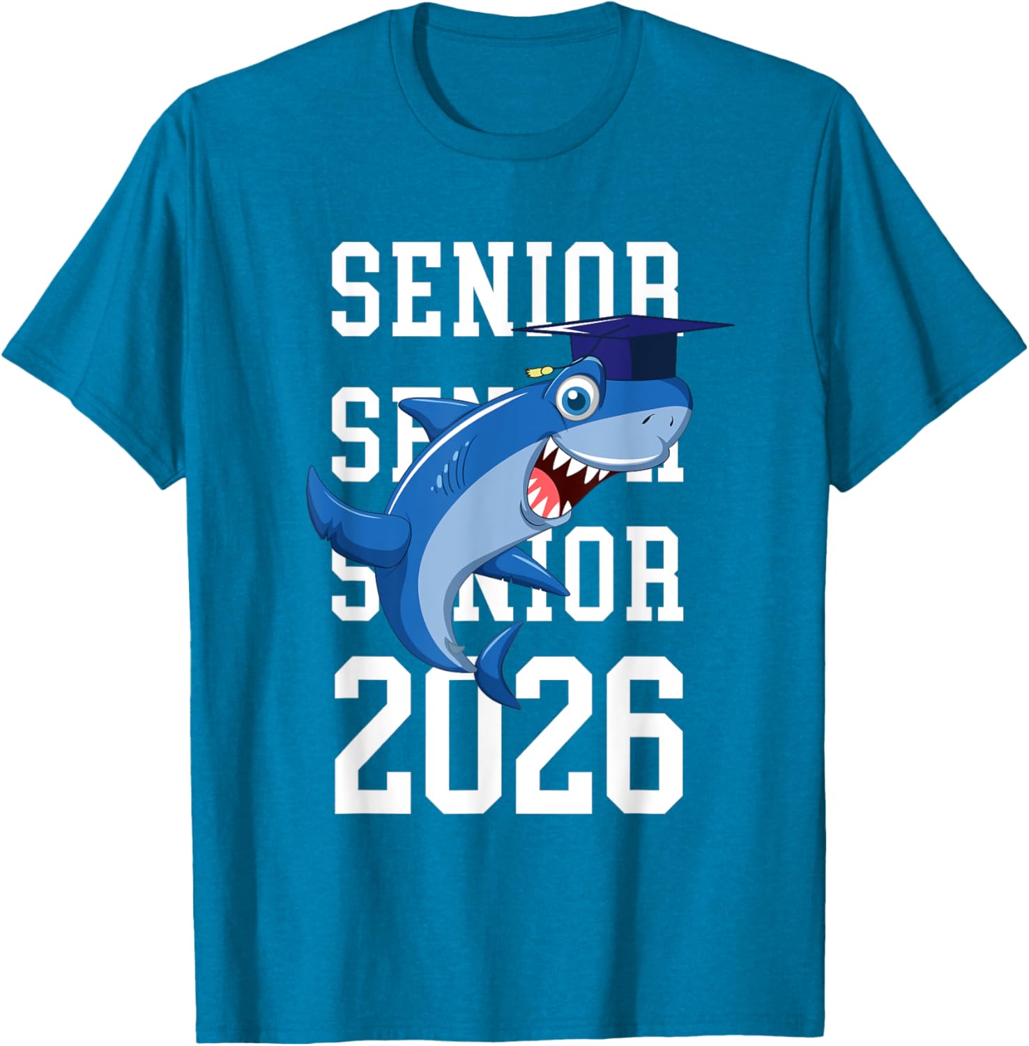 Shark Senior 2026 Graduation T-Shirt for College and Grad School Achievement - 4