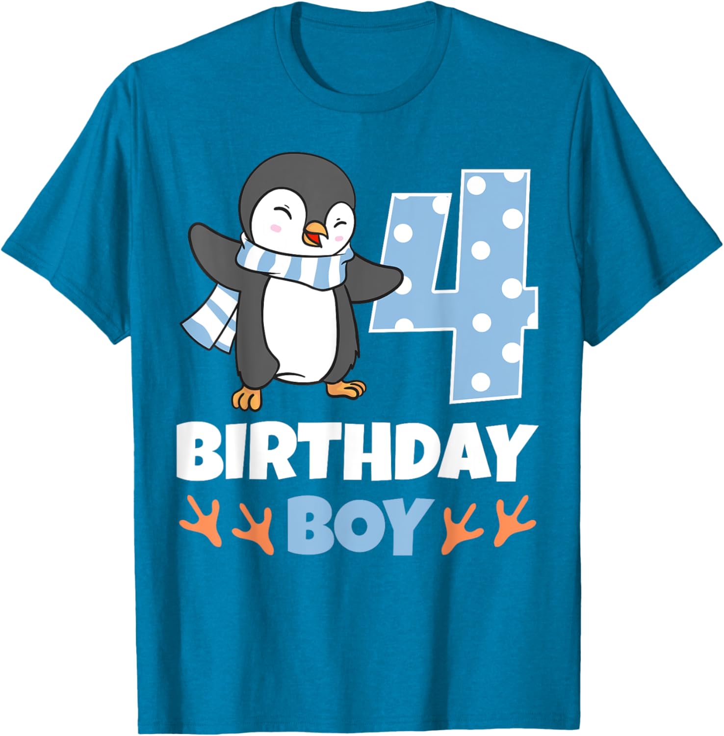 Adorable Penguin 4th Birthday Boy Winter Theme Party T-Shirt - 18