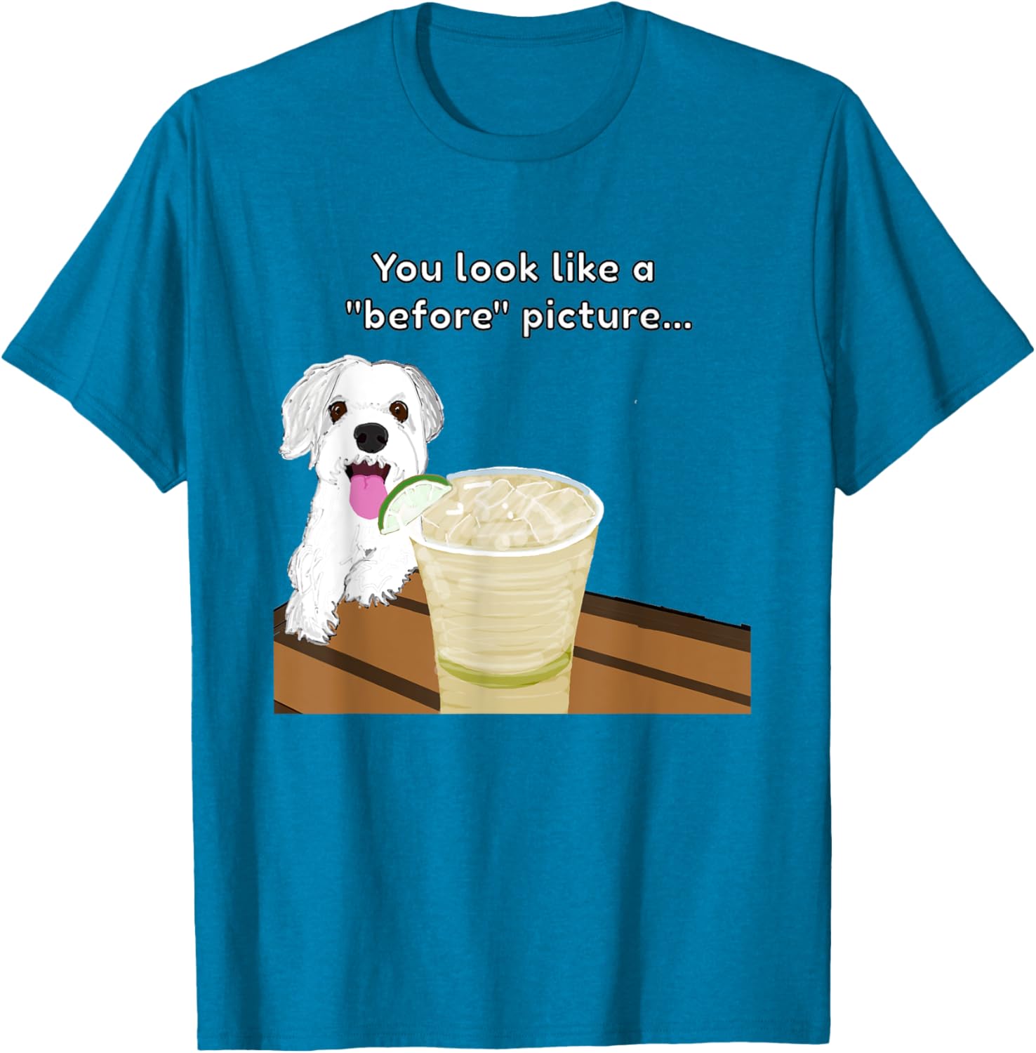 Funny Insulting Dog T-Shirt You Look Like A Before Picture Graphic Tee - 2