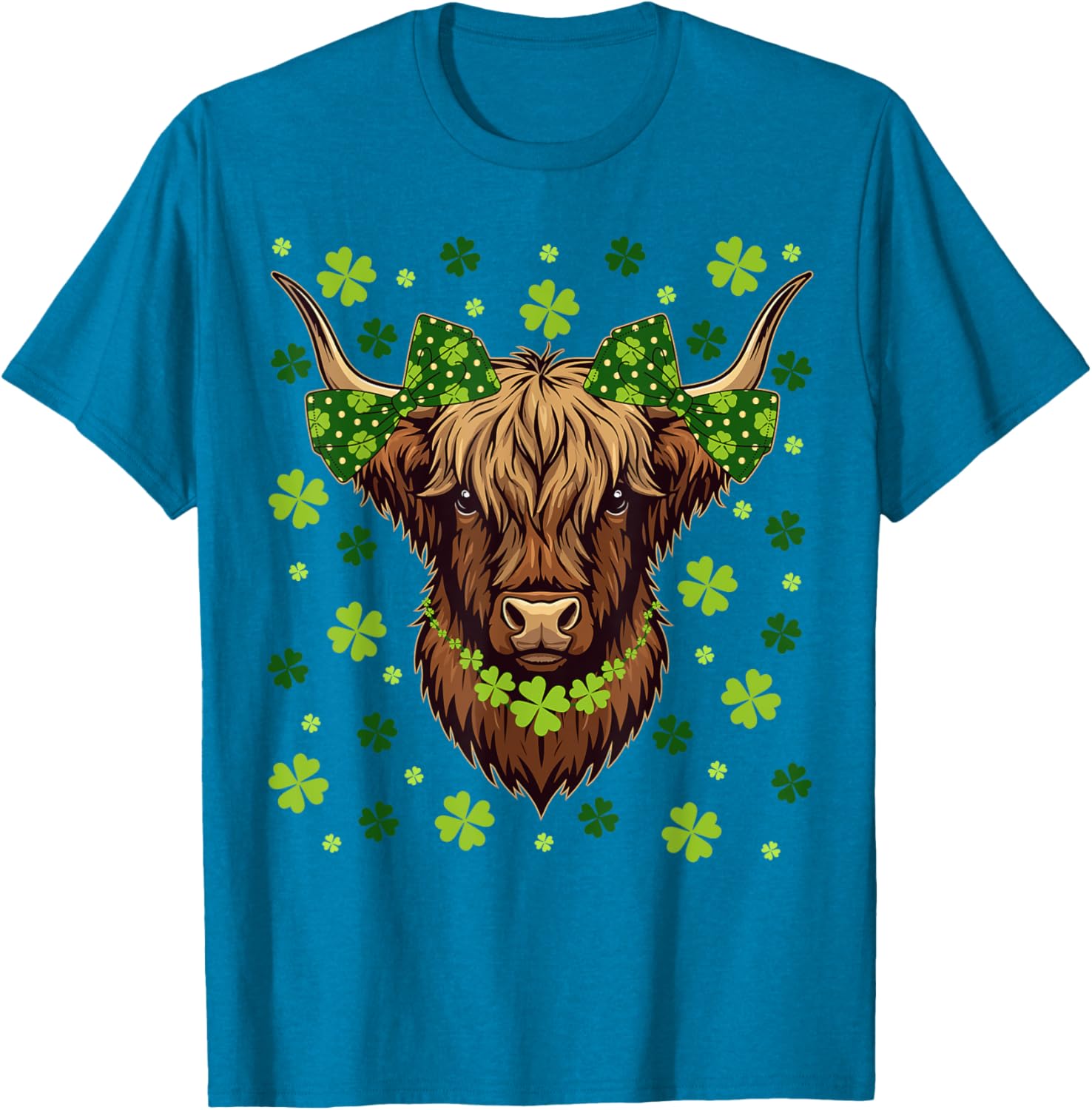 Highland Cow Shamrock T-Shirt for St Patricks Day Celebrations - 10