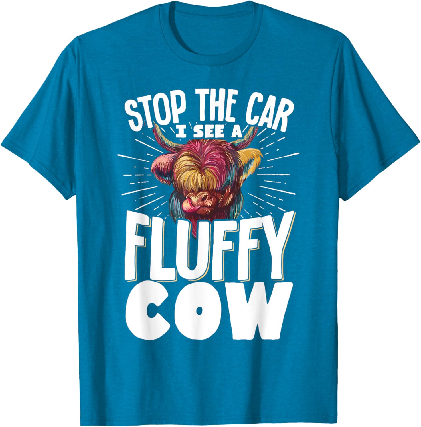 Fluffy Cow T-Shirt for Animal Lovers - Stop the Car Fun Tee - 20