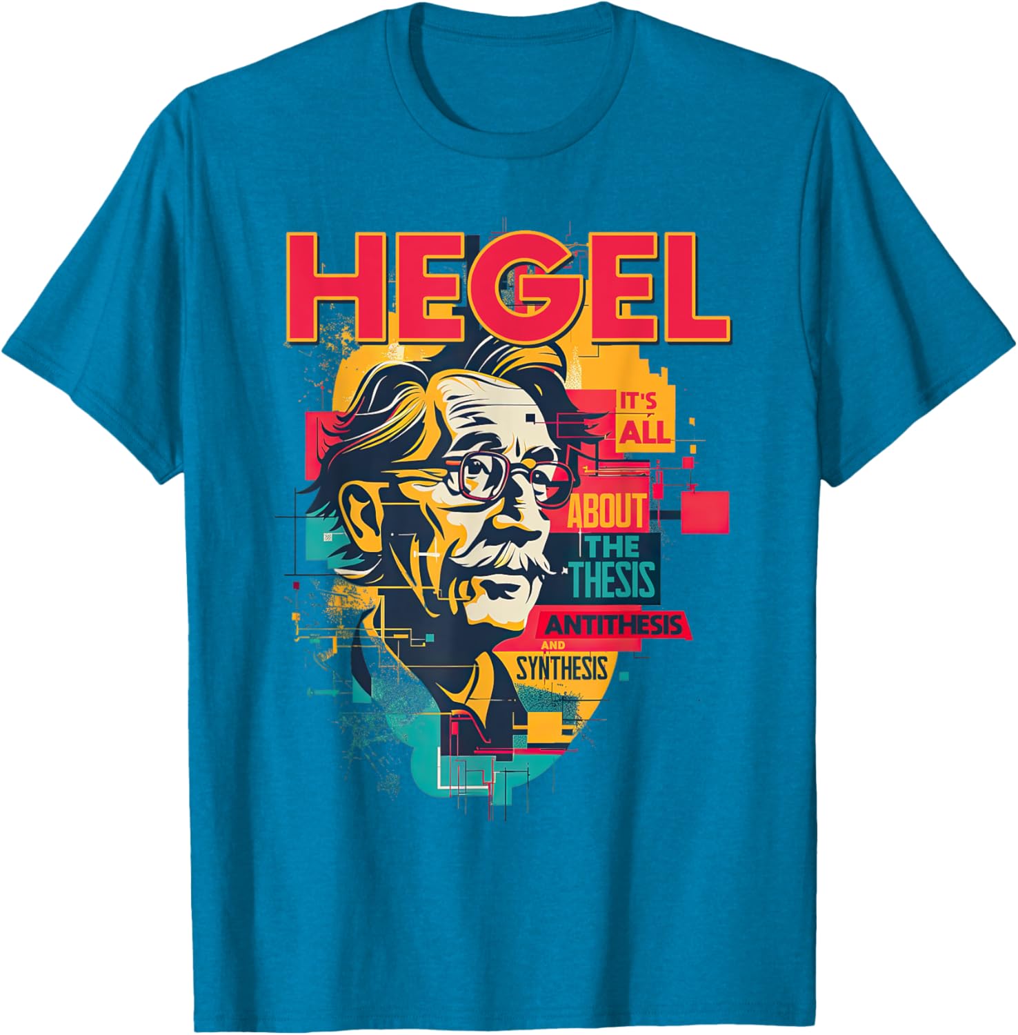Hegel Philosophy Design T-Shirt with Thesis Antithesis Synthesis Graphic - 3