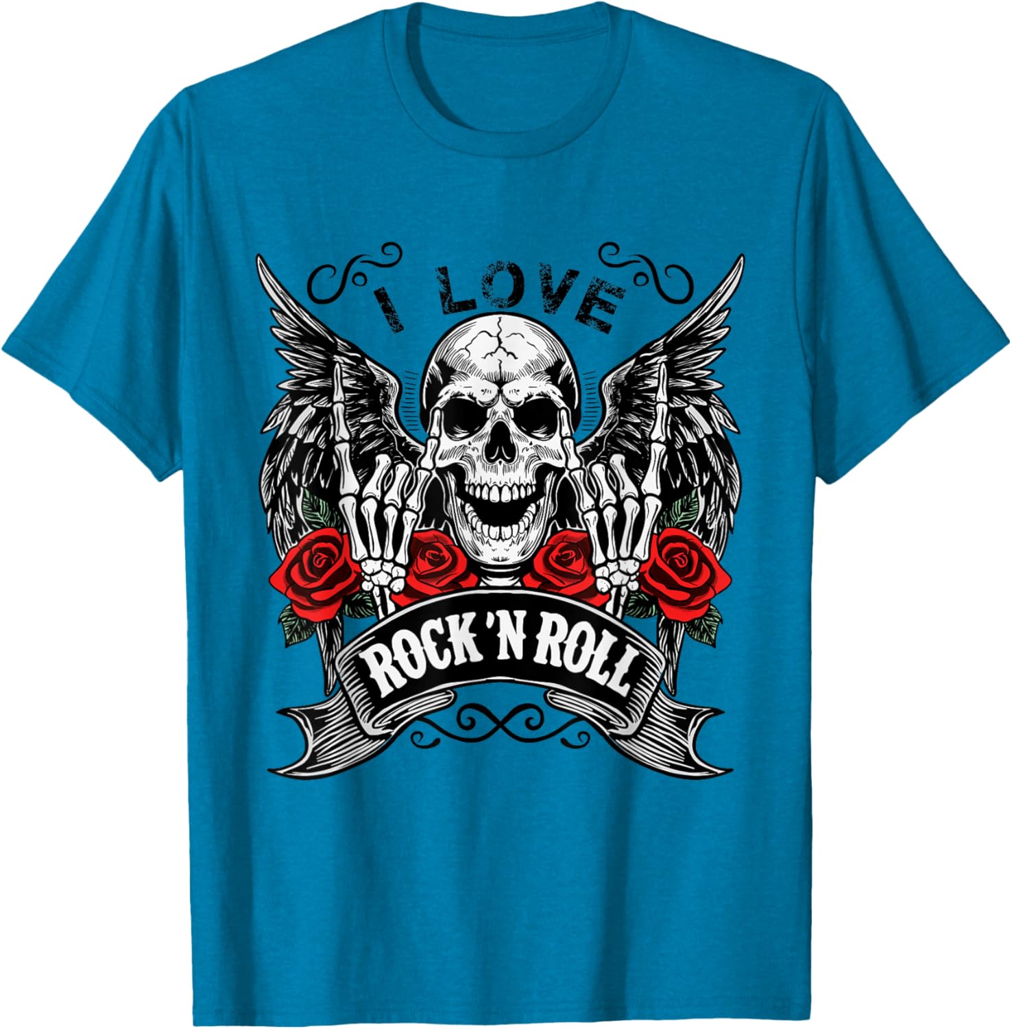 Vintage Rock And Roll Skeleton Hands T-Shirt for Music Lovers - 10