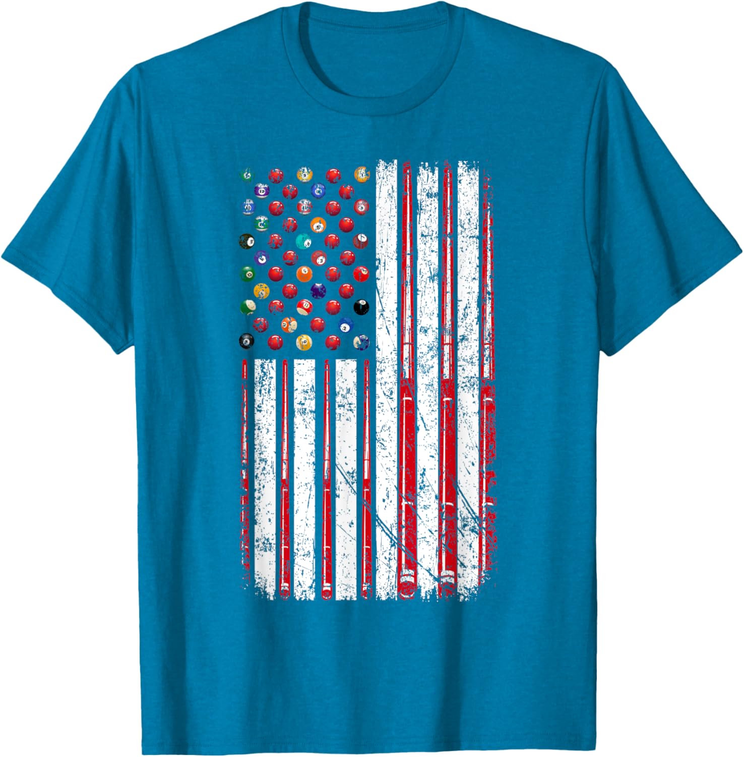 American Flag Pool Player T-Shirt for Billiard Lovers, USA Pride Apparel - 8
