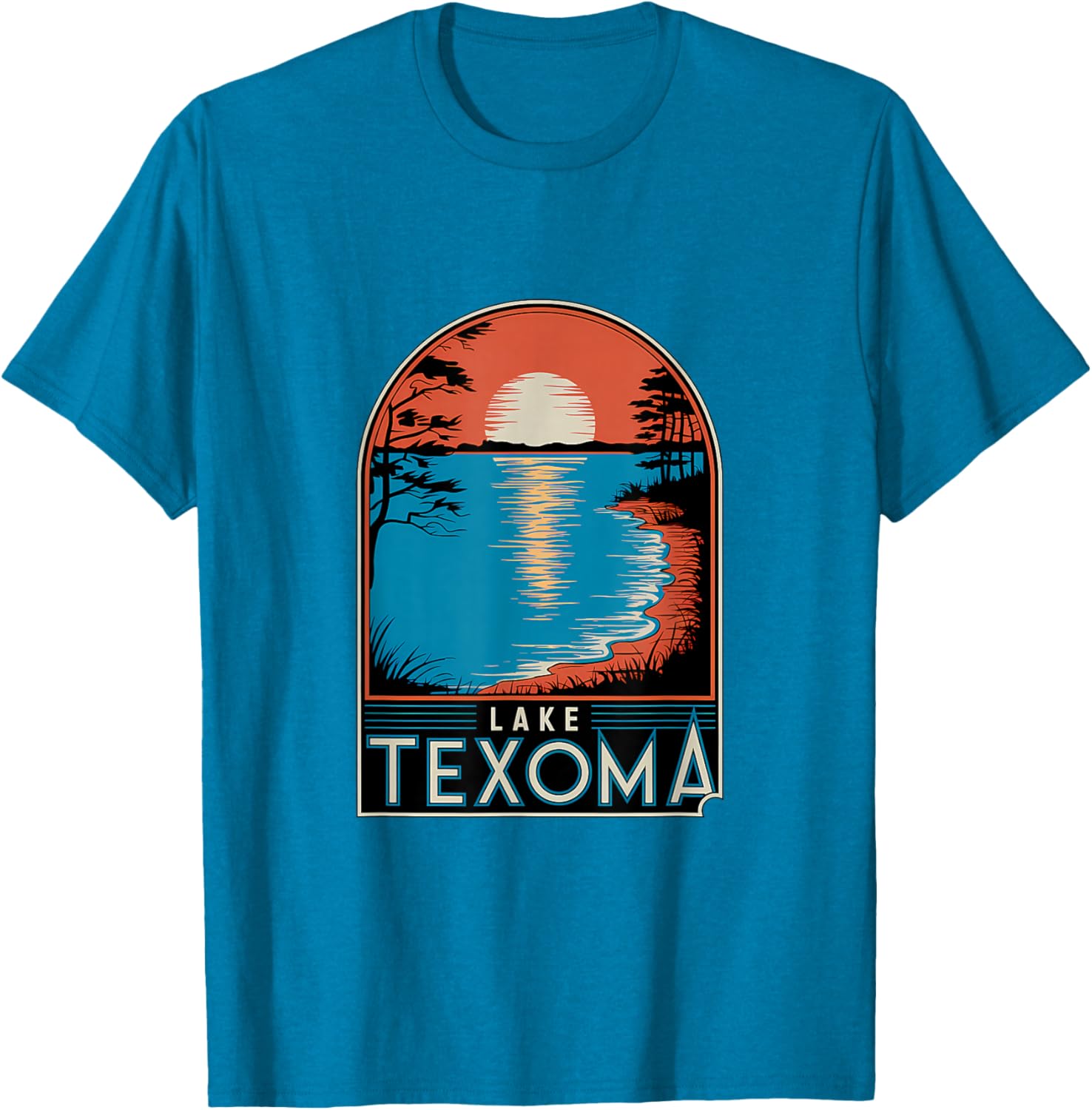Lake Texoma Sunset Reflection Adventure T-Shirt for Nature Lovers - 24