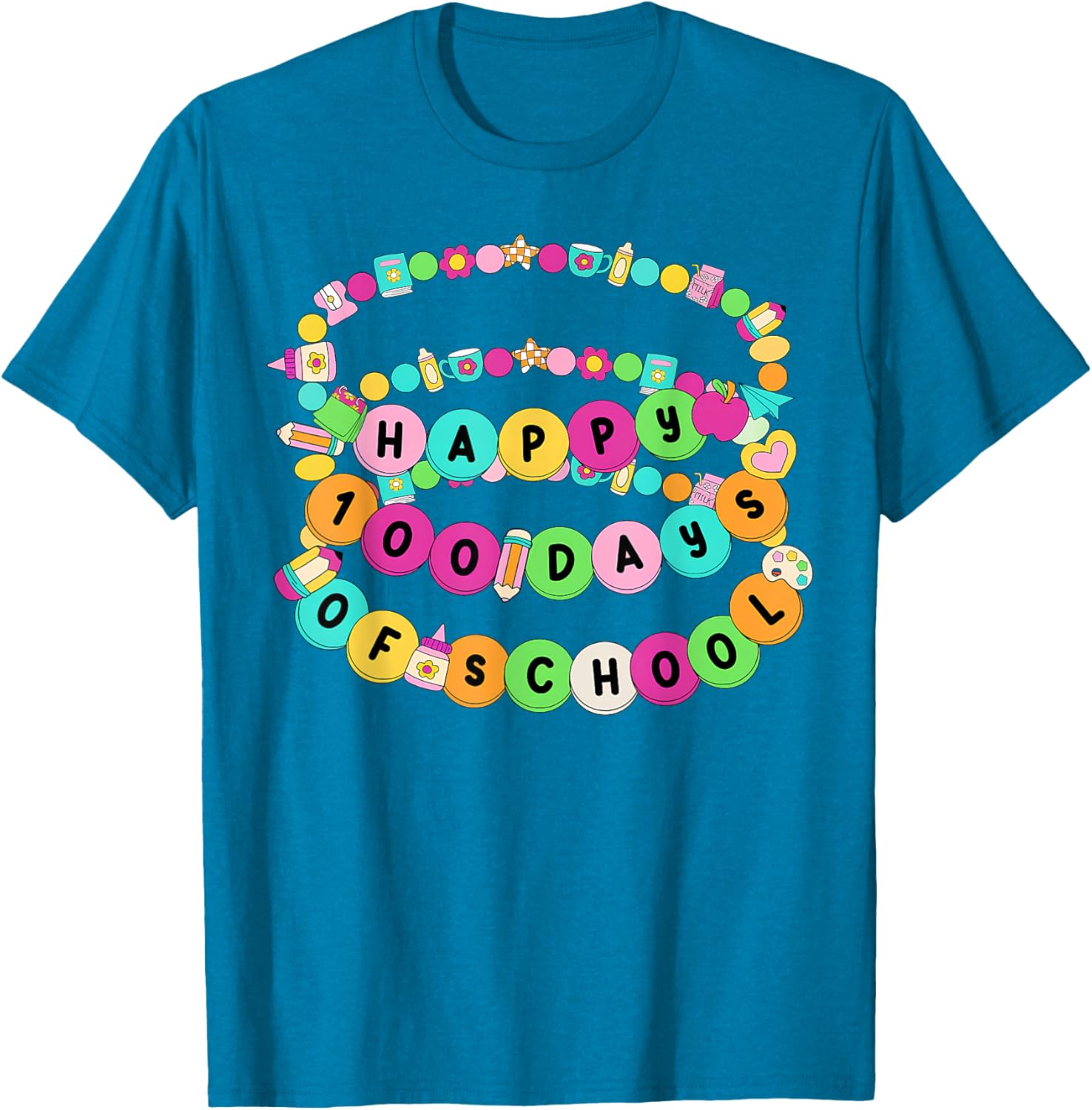 Happy 100 Days School Fun T-Shirt for Teachers and Students - 24