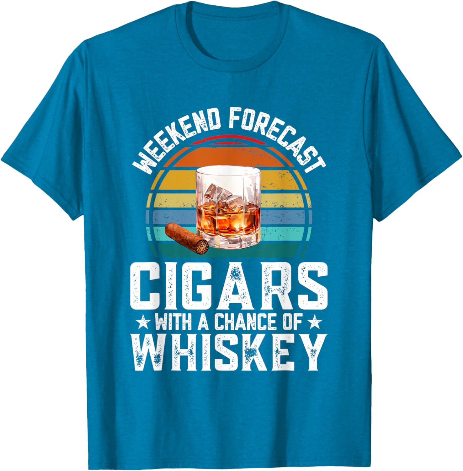 Bourbon Weekend Forecast Cigars T-Shirt with Whiskey Vibes for Relaxation - 4