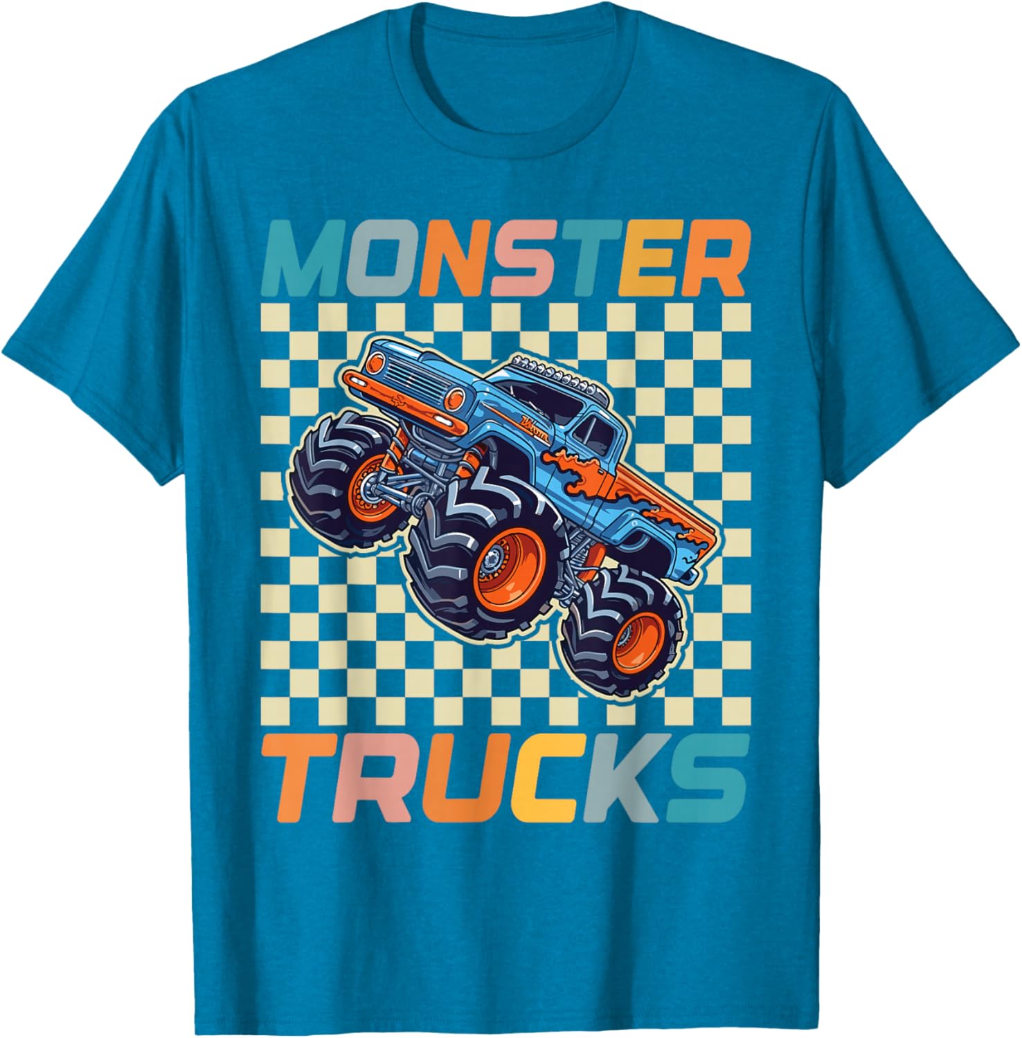 Cute Monster Truck T-Shirt for Toddlers and Kids Retro Vintage Style - 10