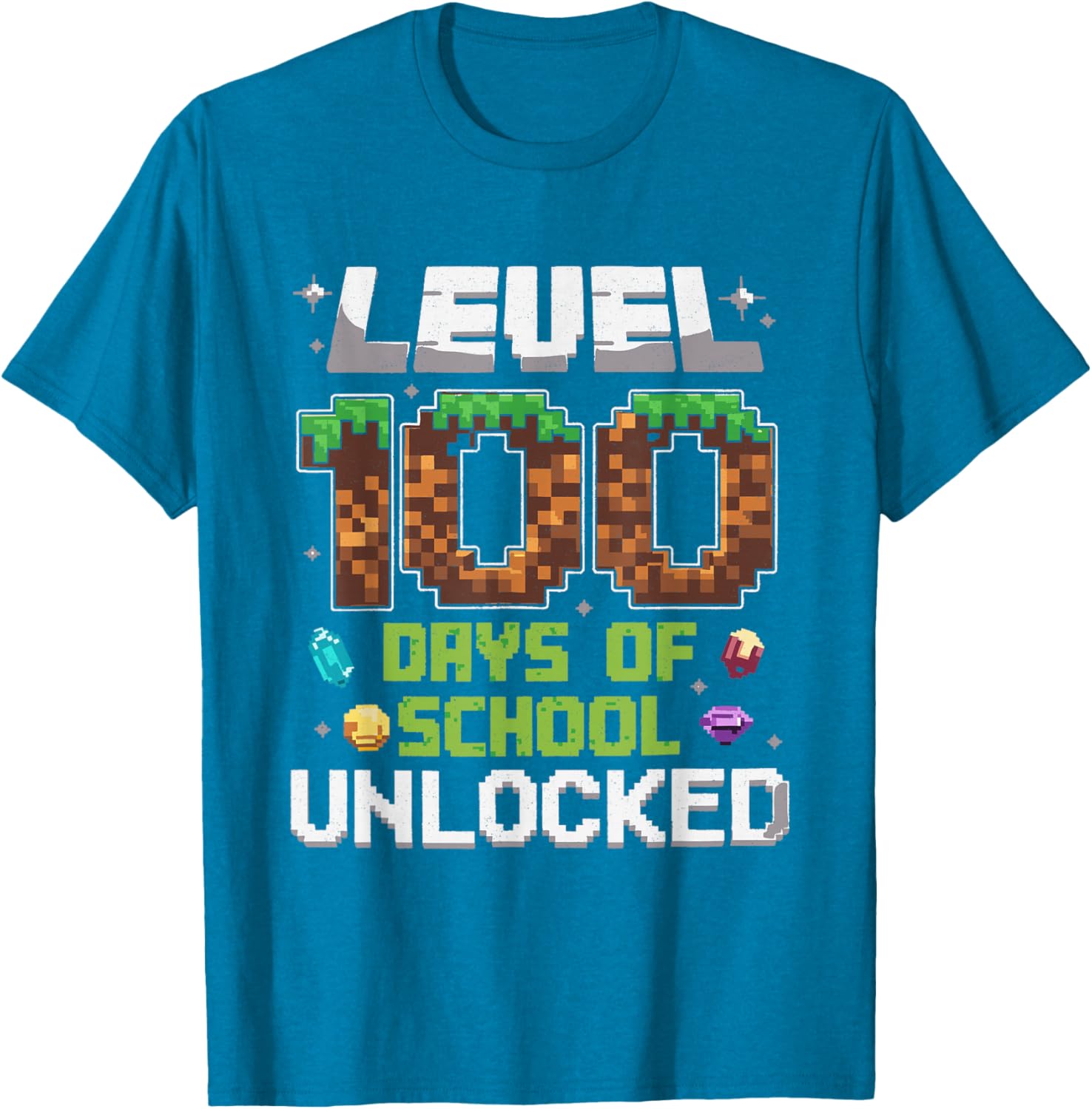 Level 100 Days of School Unlocked Gamer Boy T-Shirt for Kids - 5