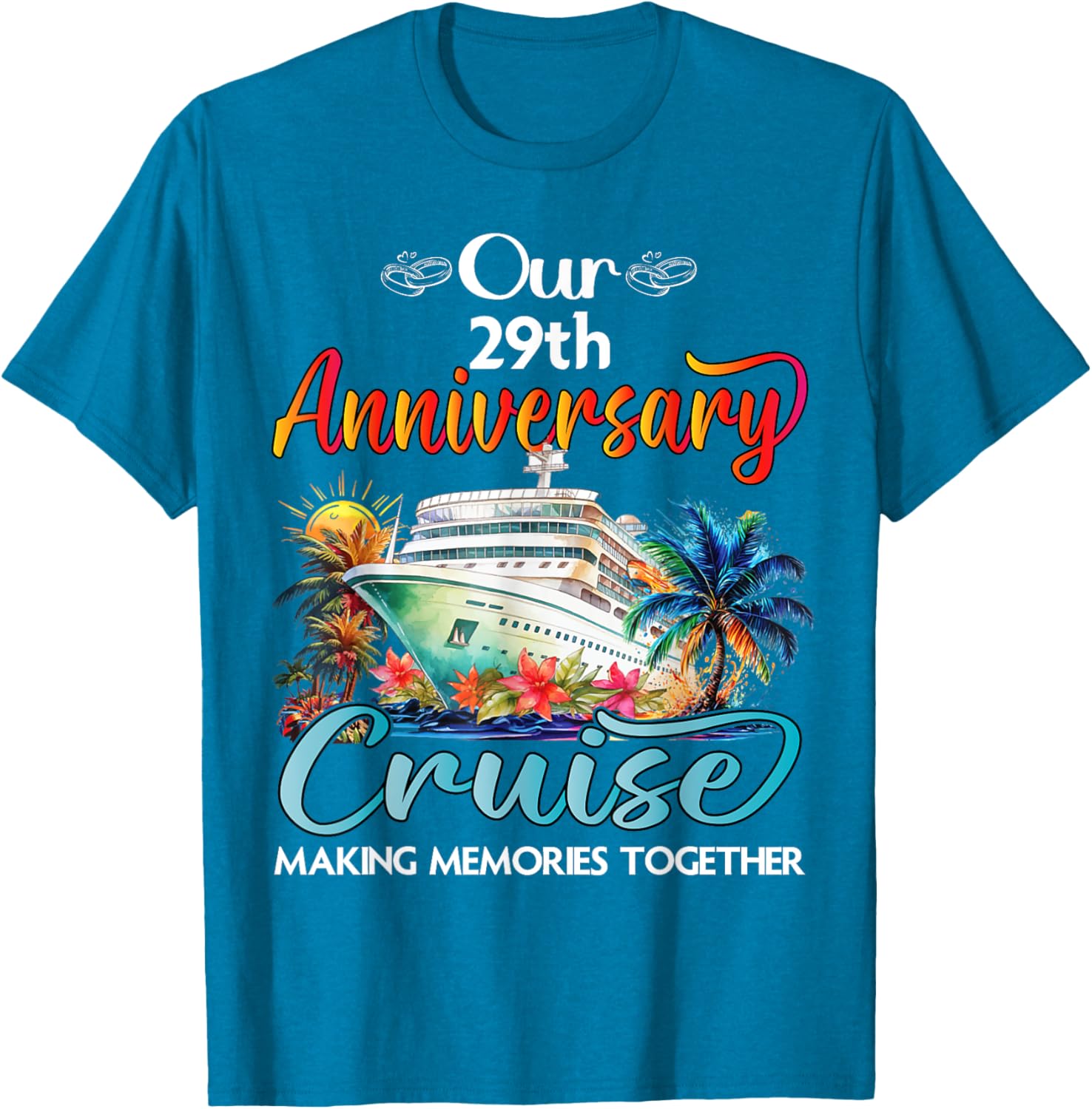 29th Anniversary Cruise T-Shirt for Couples Perfect Gift for Him and Her - 25