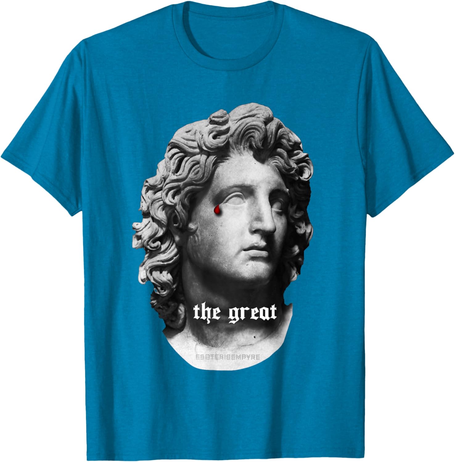 Alexander the Great Bust T-Shirt with Unique Bloody Teardrop Design - 28