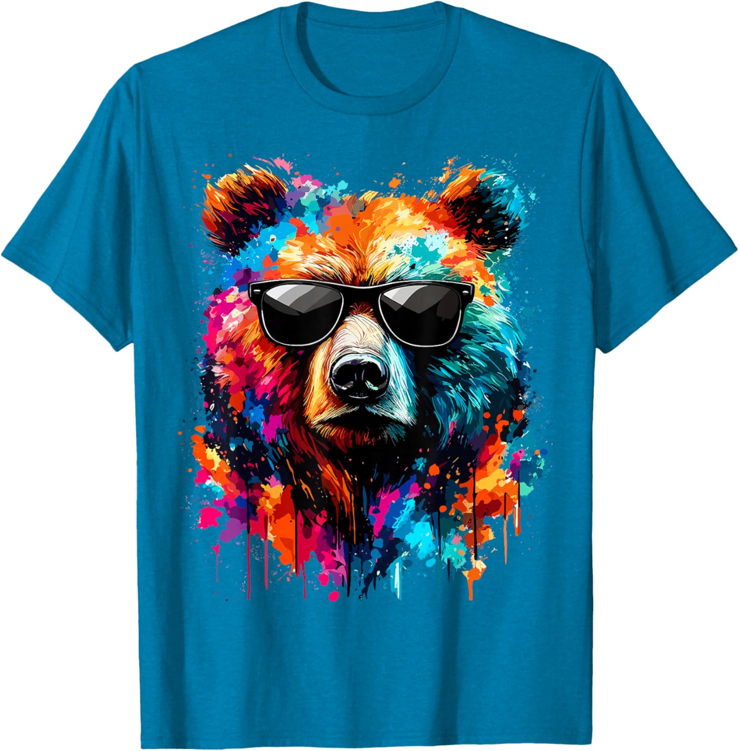 Colorful Bear with Sunglasses T-Shirt for Wildlife Lovers and Adventures - 10
