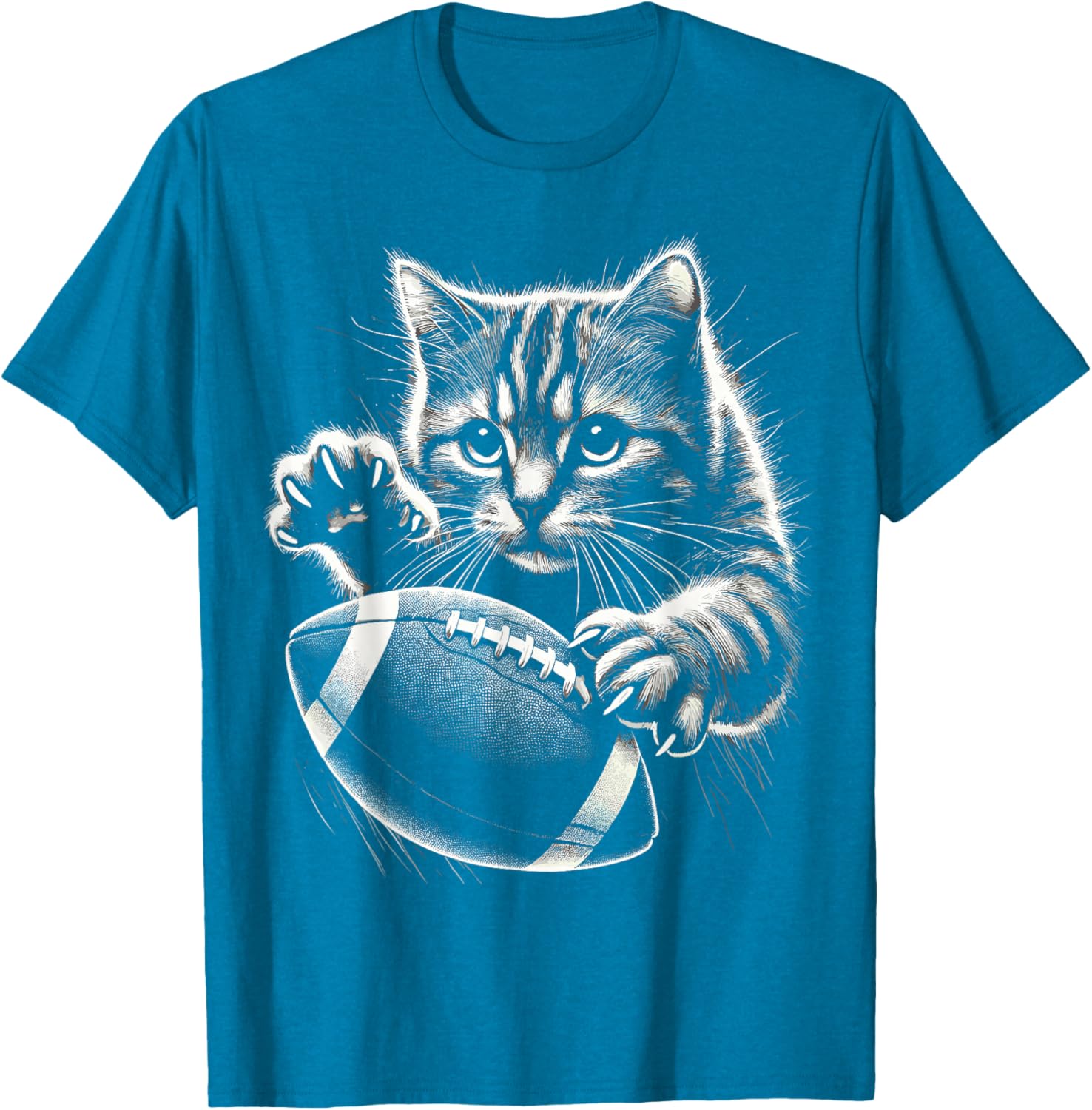 Funny American Football Cat T-Shirt for Pet Lovers and Sports Fans - 5