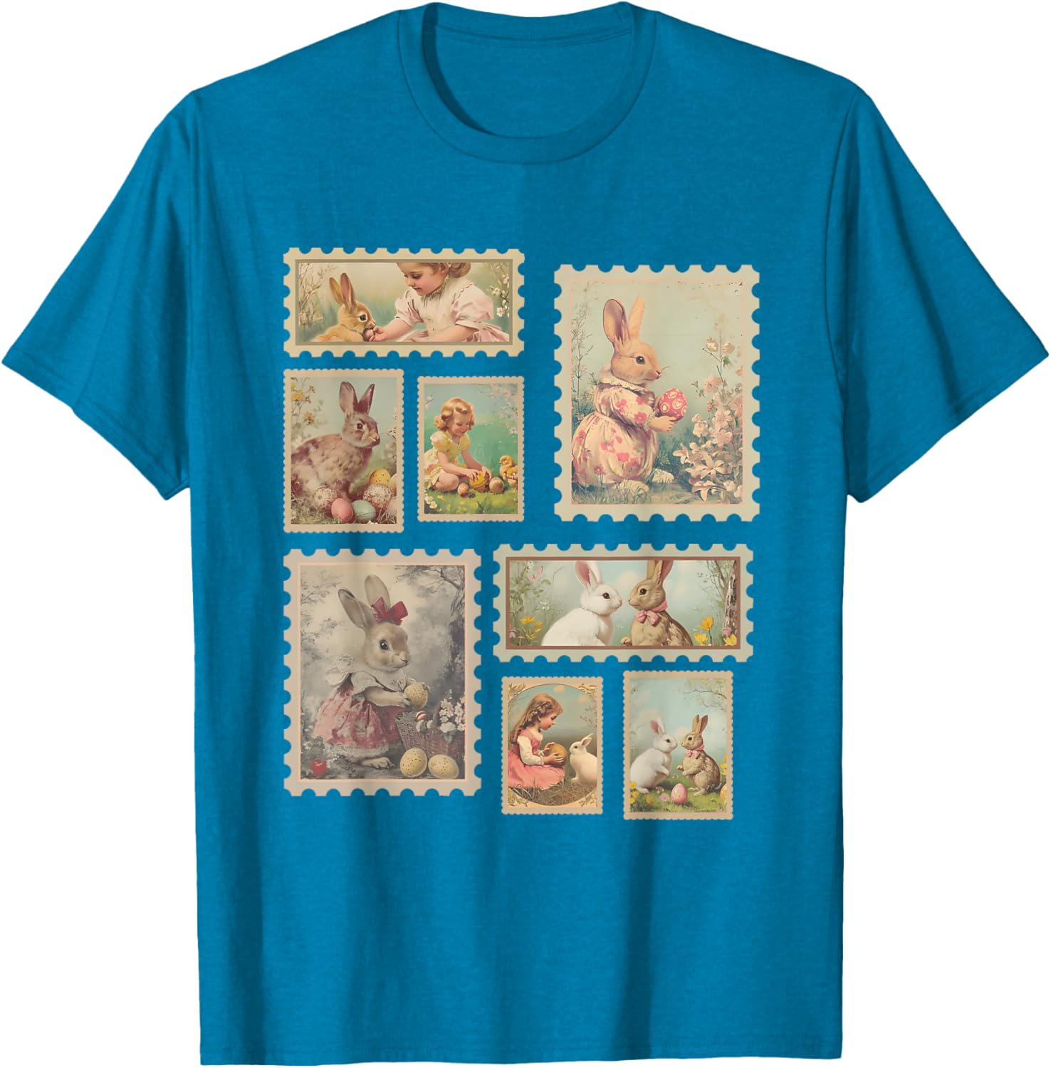 Retro Easter Bunny T-Shirt for Women Cute Spring Fashion Top - 15