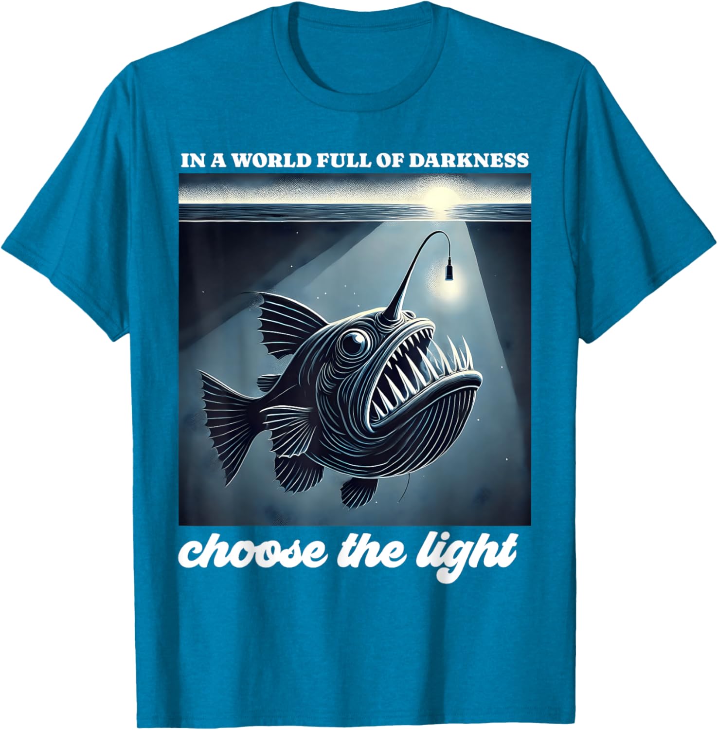 Anglerfish Found the Light Funny Graphic T-Shirt for Ocean Lovers - 2