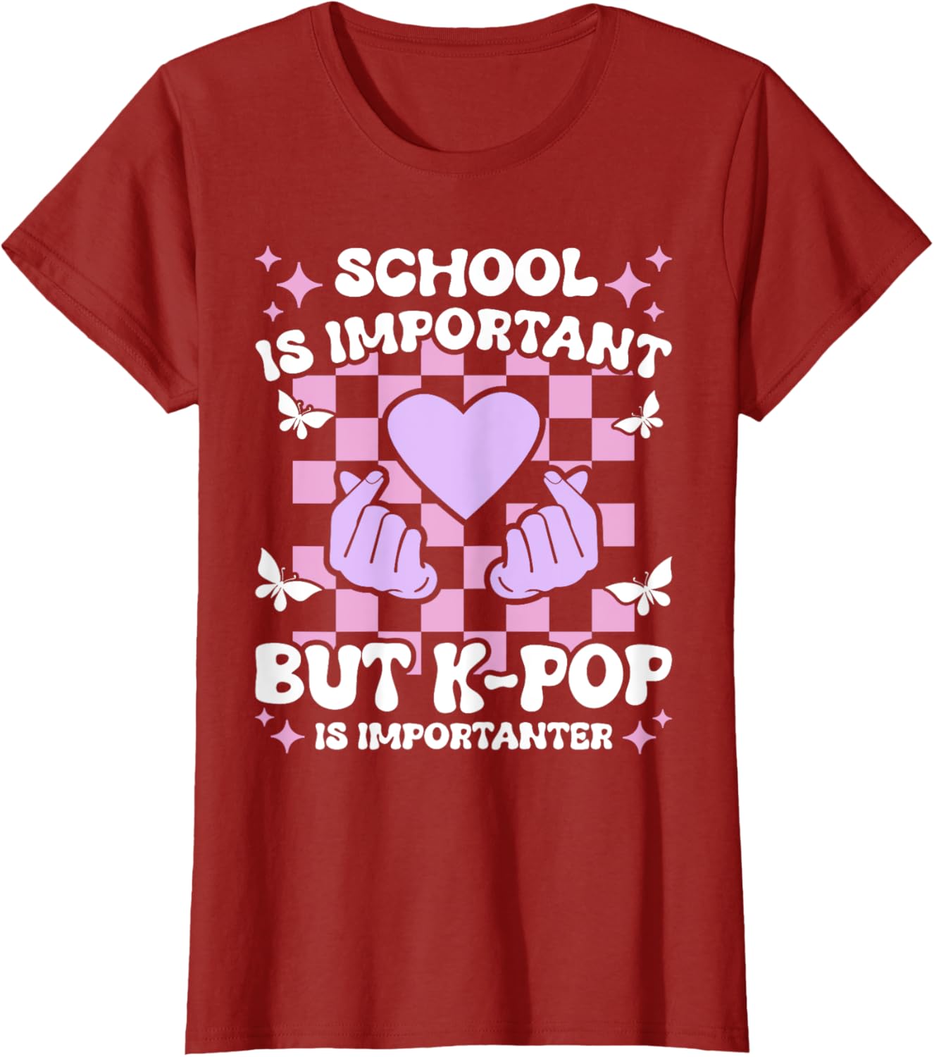 Funny K-Pop T-Shirt for Girls - School is Important, K-Pop is Importanter - 10