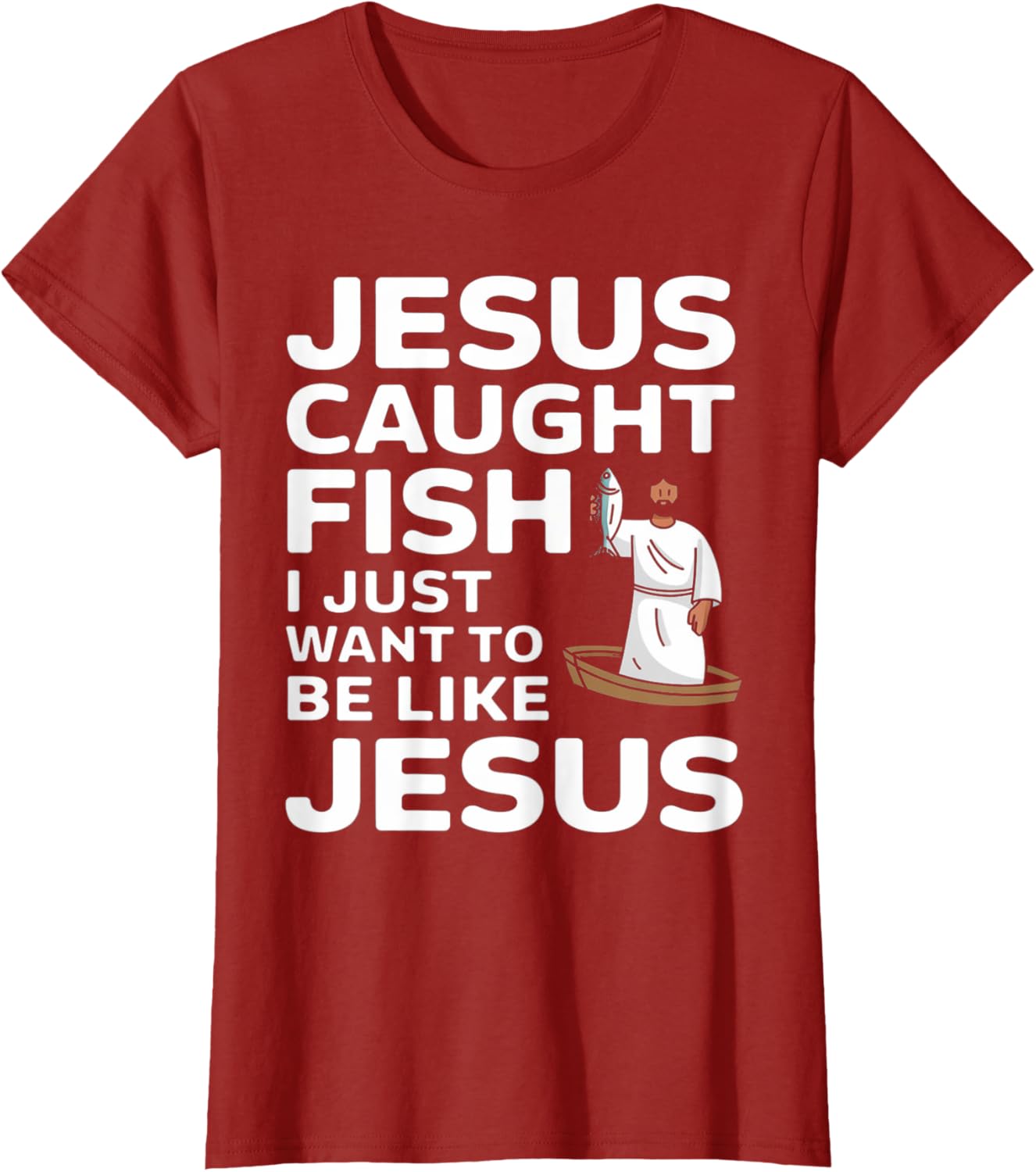 Jesus Fishing Design T-Shirt for Faithful Anglers - Catch the Spirit! - 1