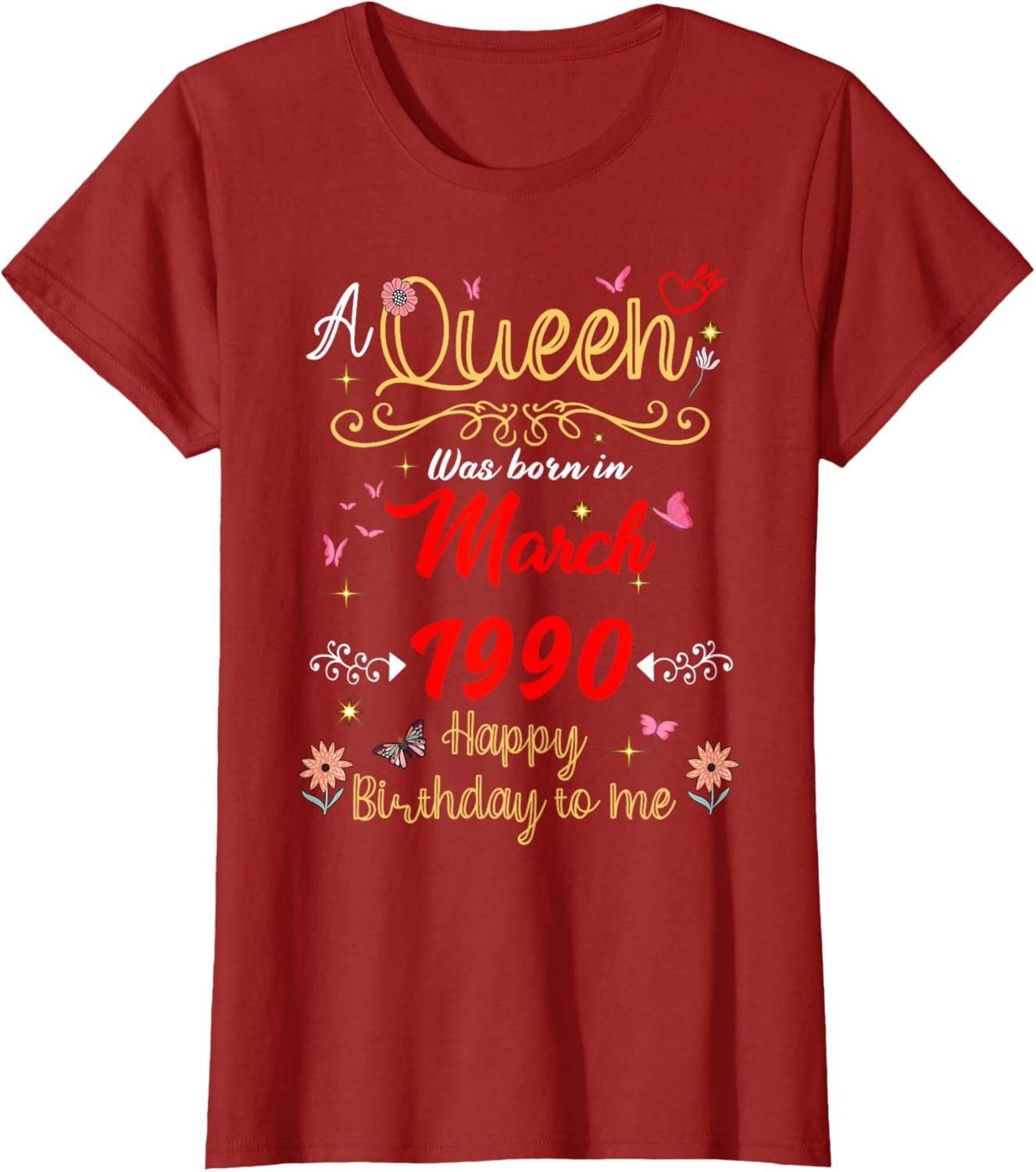 March Birthday Queen T-Shirt Since 1990 for March Girls - 12