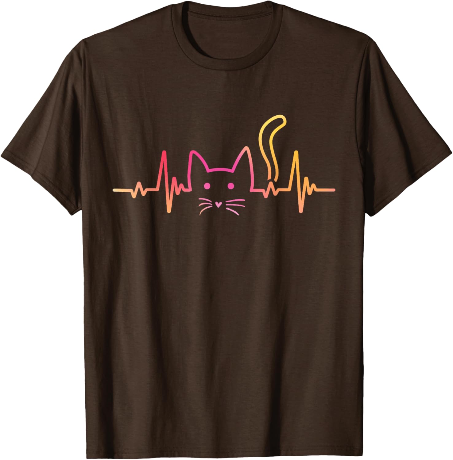 Fluffy Paws and Cuddles Heartbeat Cat Lover T-Shirt for Men and Women - 15
