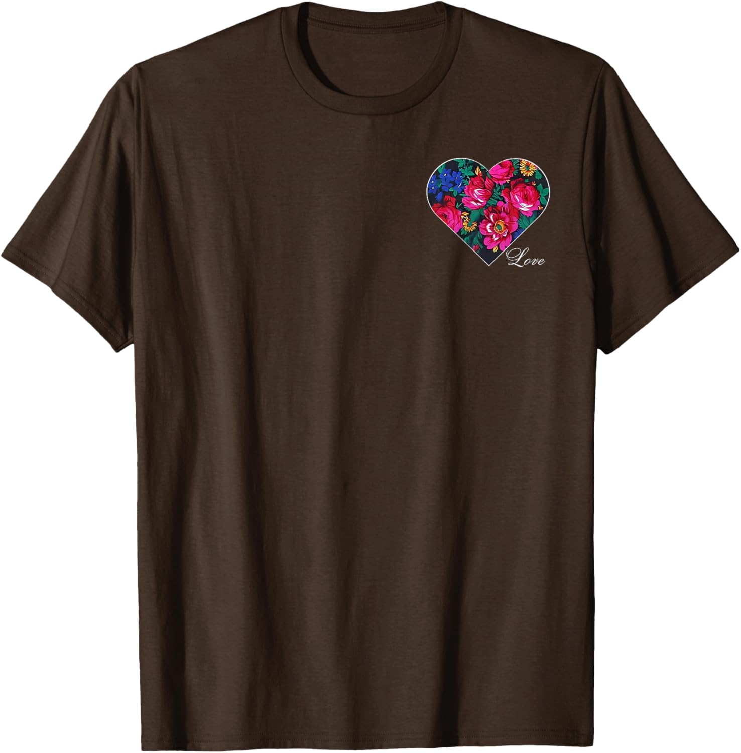 Floral Heart Love T-Shirt for Native American Women - Masani Scarf Design - 5