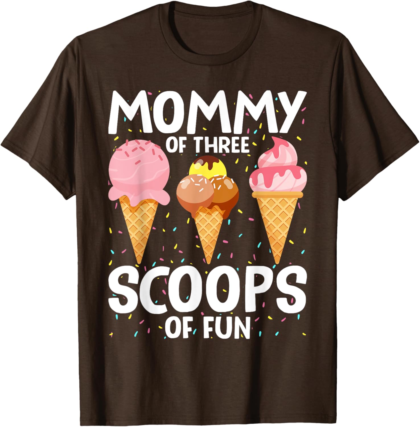 Mommy Mom Ice Cream Birthday T-Shirt for Three Scoops of Fun - 9