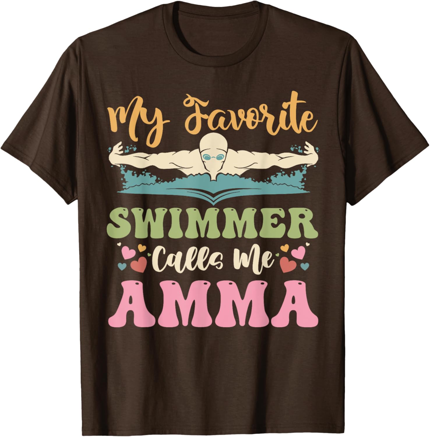 My Favorite Swimmer Calls Me Amma Family Matching T-Shirt for Fun Bonding - 7