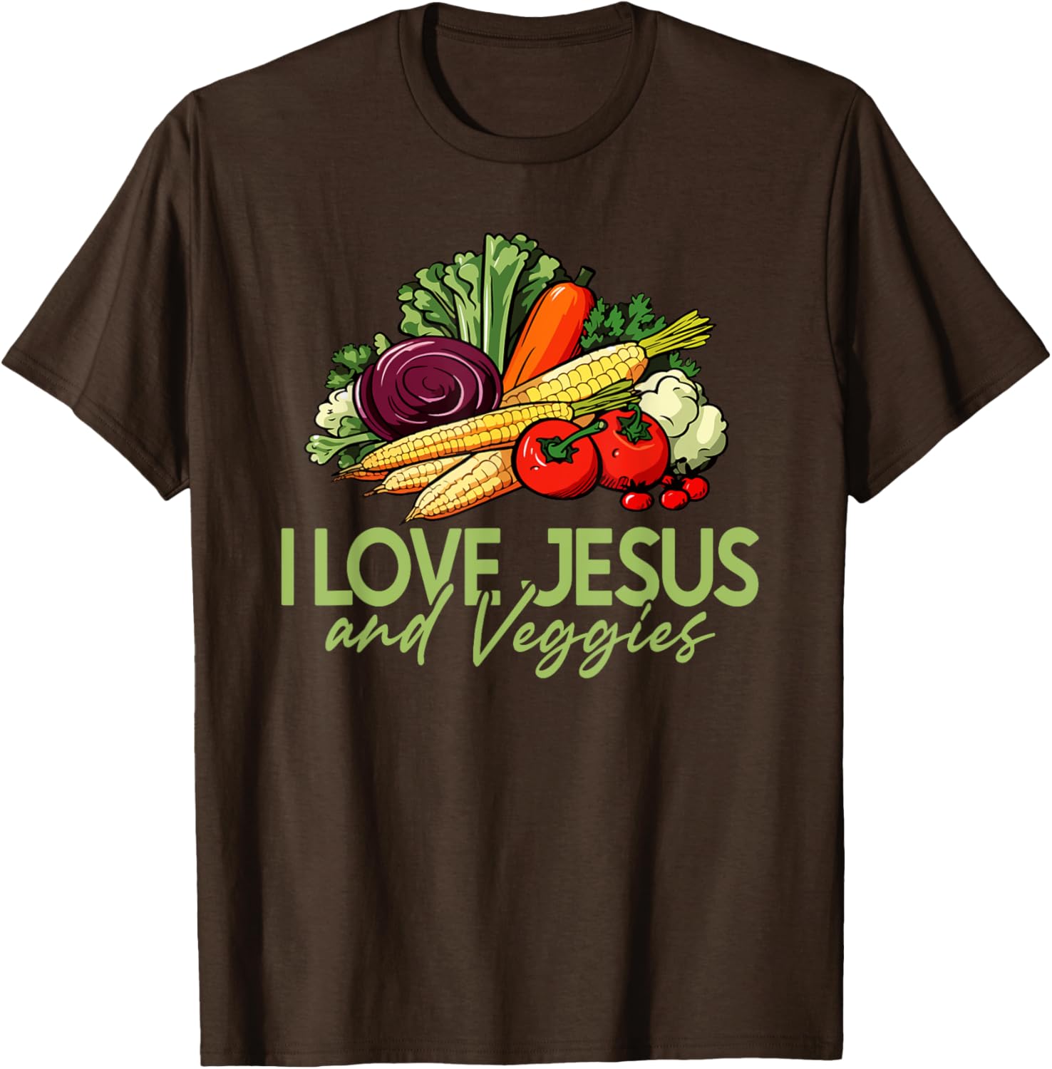 I Love Jesus and Veggies T-Shirt for Vegans and Vegetarians - 13