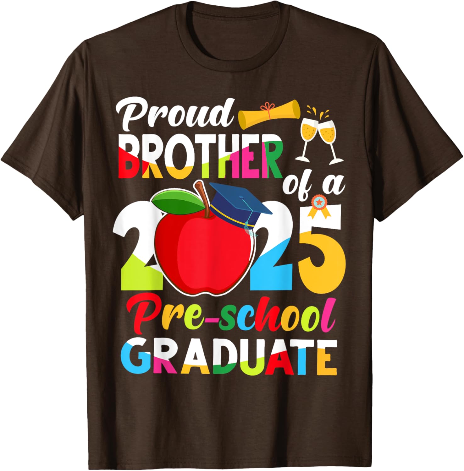 Proud Brother of 2025 Pre-K Graduate Graduation T-Shirt for Kids - 10
