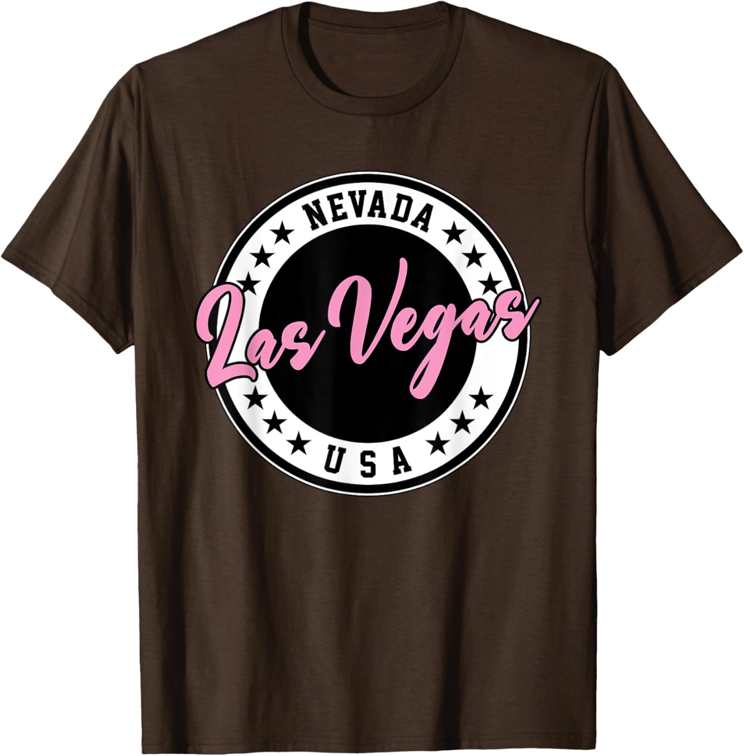 Las Vegas Nevada Pink Script Circle T-Shirt for Fun Fashion Lovers - 9