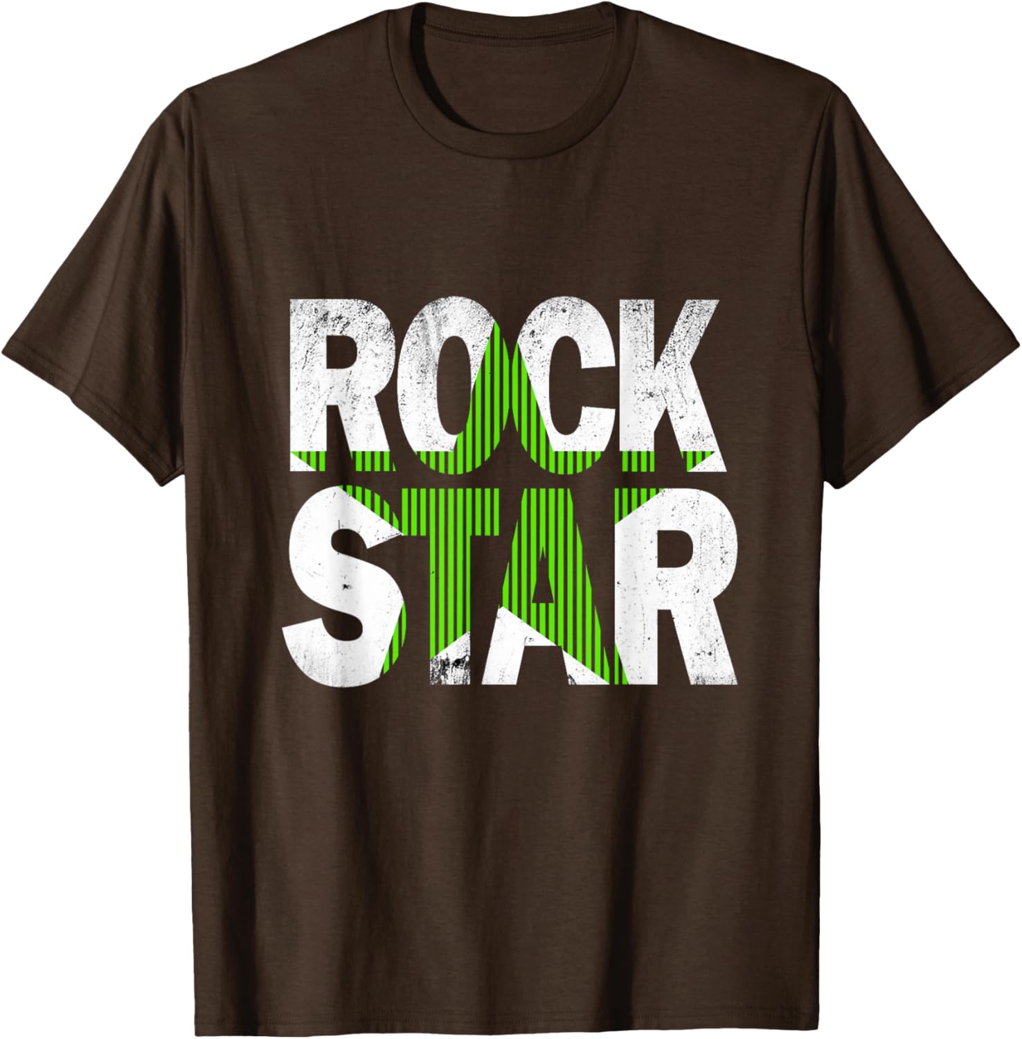 Green Rock Star Distressed Graphic T-Shirt for Trendy Casual Wear - 25