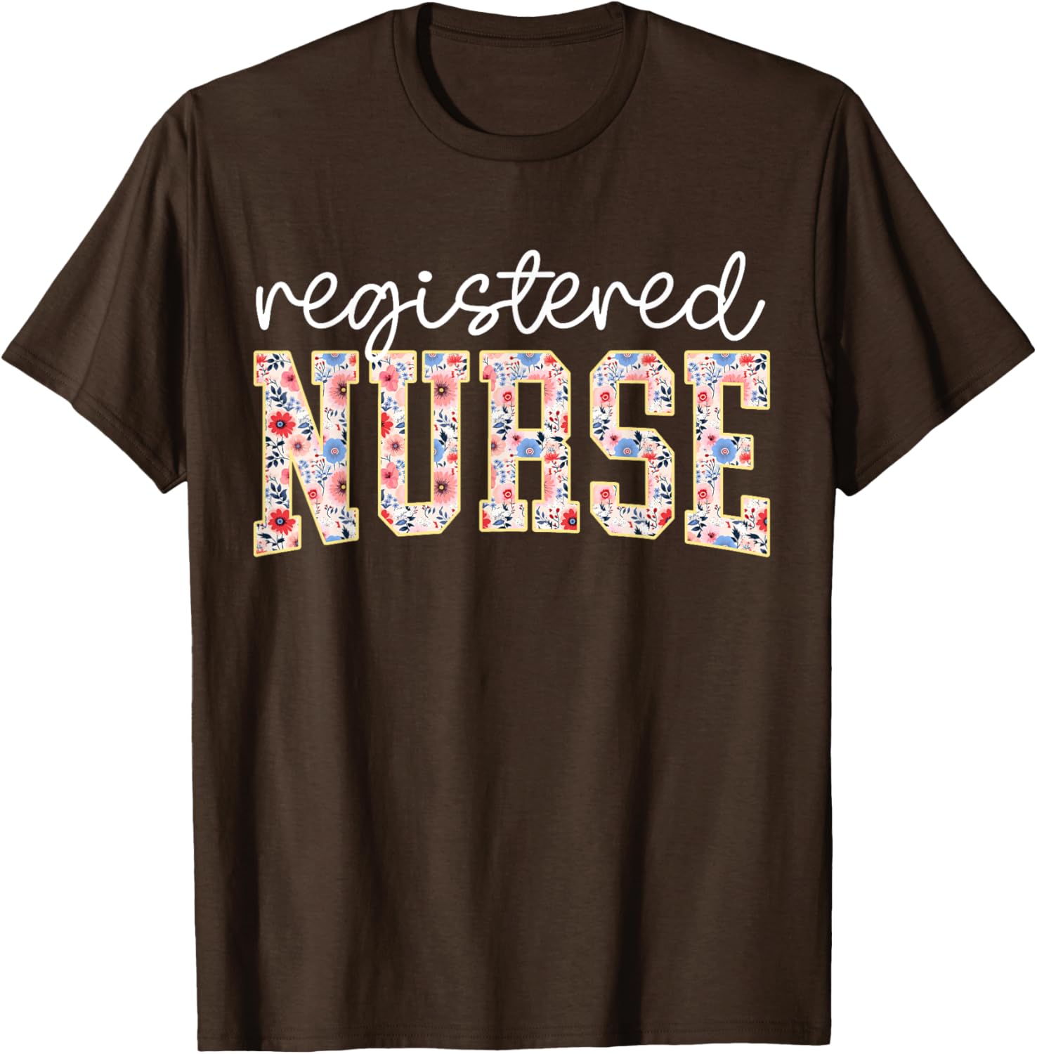 Floral Print RN Nurse T-Shirt for Women - Perfect for Nursing School - 6