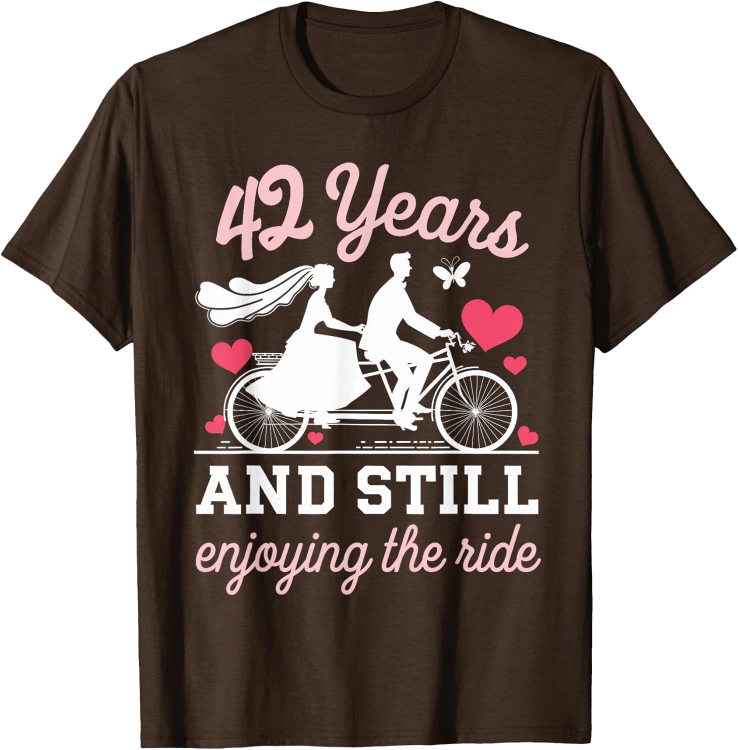 42nd Wedding Anniversary T-Shirt Enjoy the Ride 42 Years of Love - 7