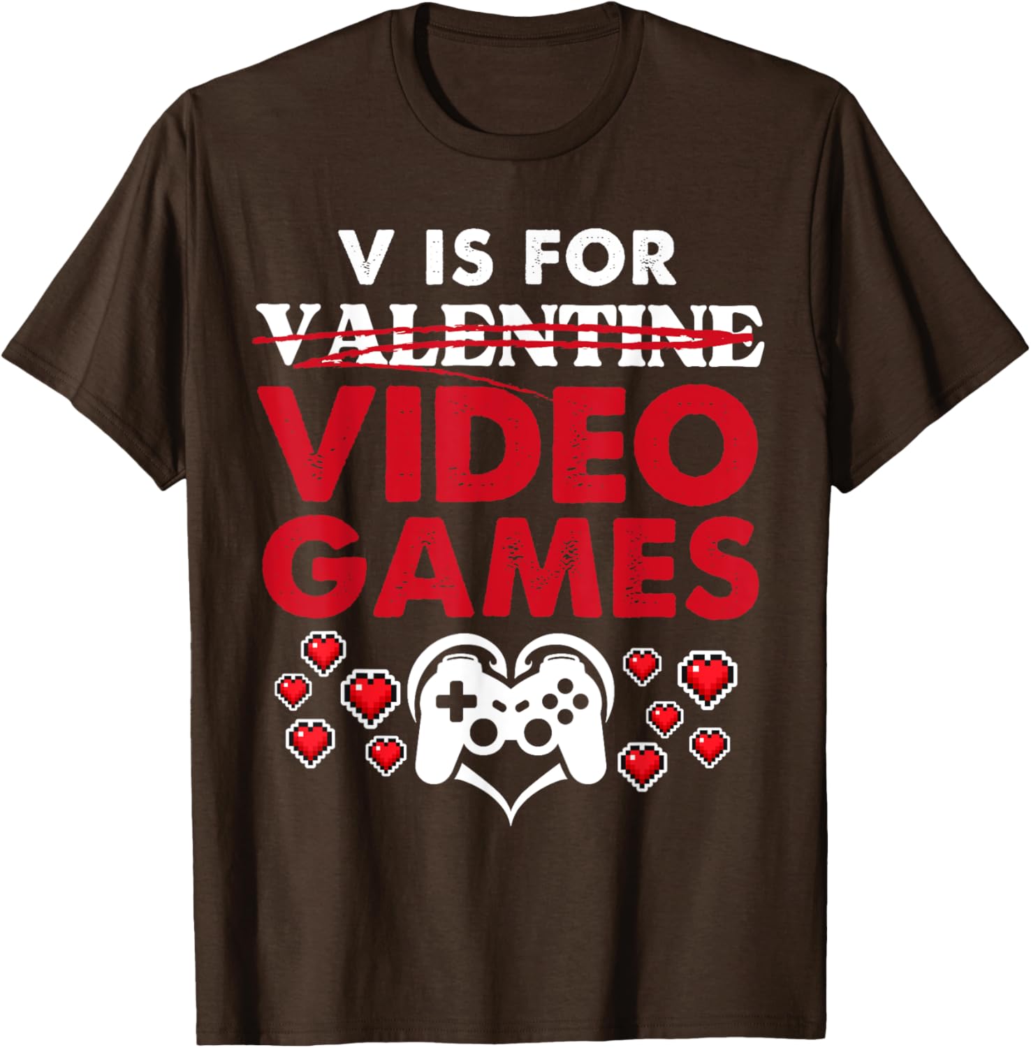 Gamer Valentine's Tee V is for Video Games T-Shirt for Gaming Lovers - 5