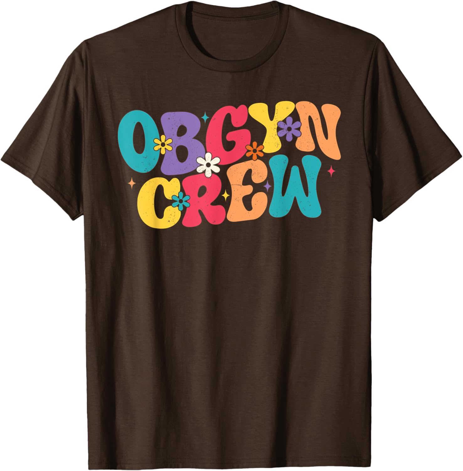 Retro Groovy OB-GYN Crew Nurse T-Shirt for Obstetrician Gynecologist - 13