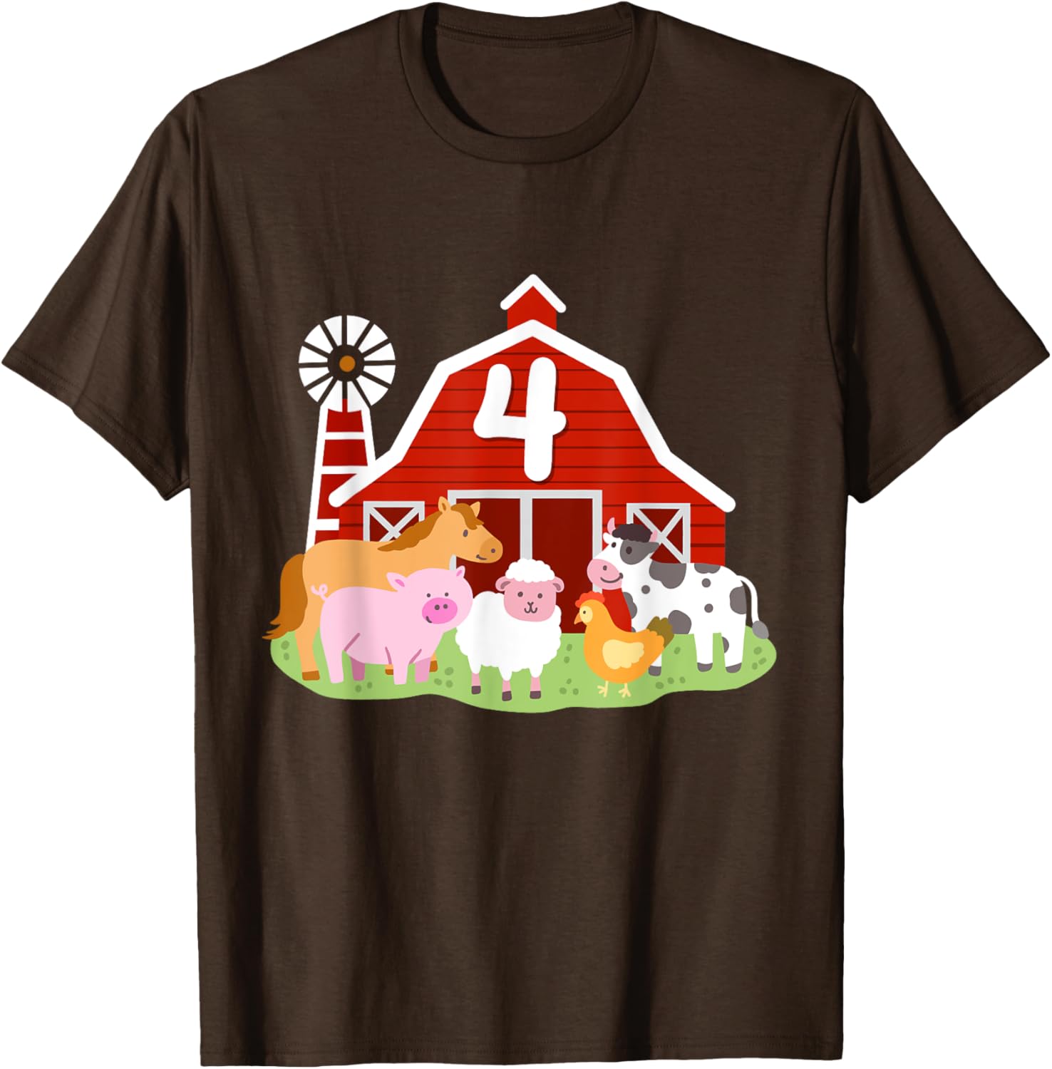 Adorable 4th Birthday Farm Animals T-Shirt for Boys Toddler Party Fun - 9