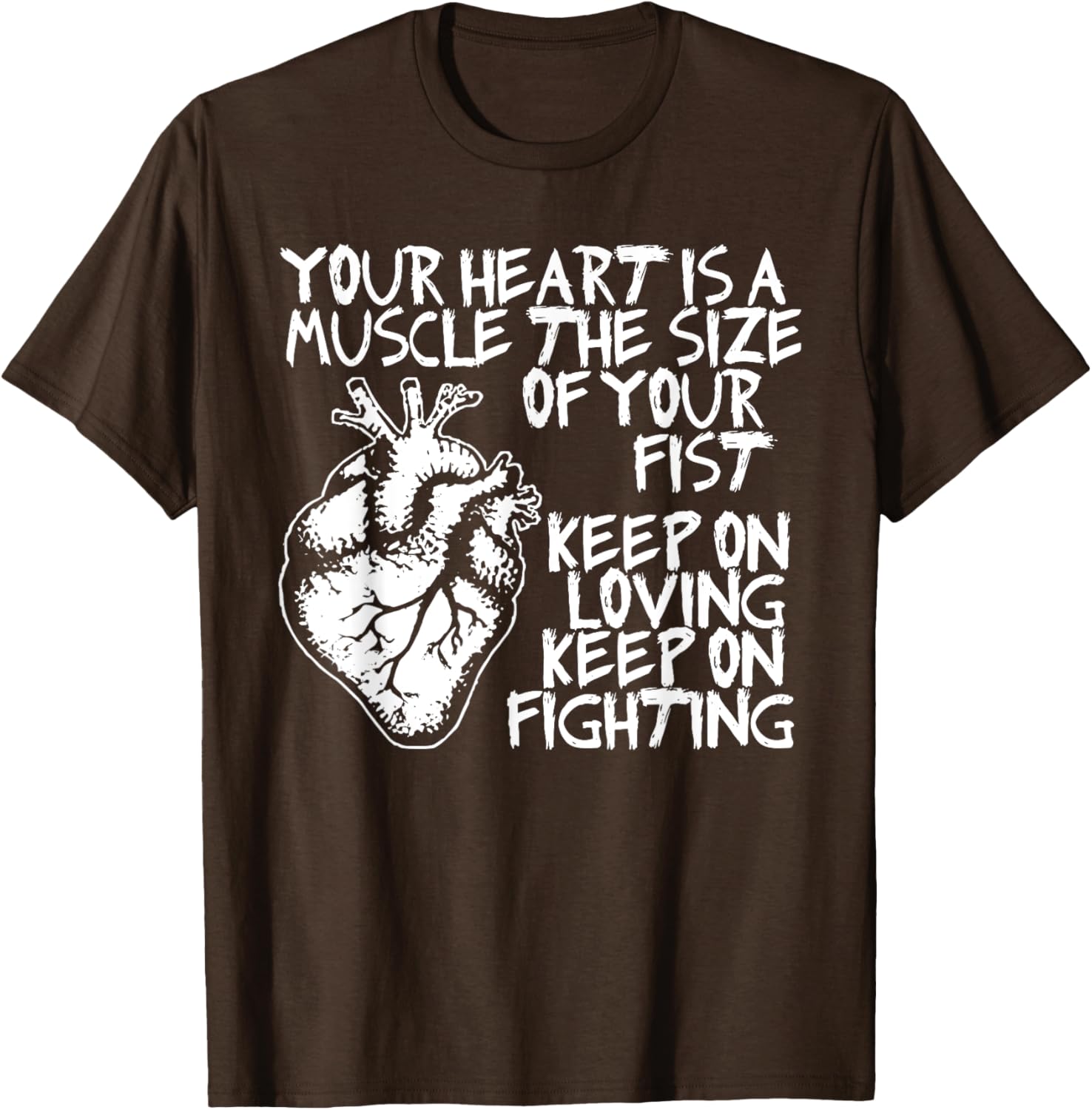 Funny Heart Muscle T-Shirt Your Heart is the Size of Your Fist - 5