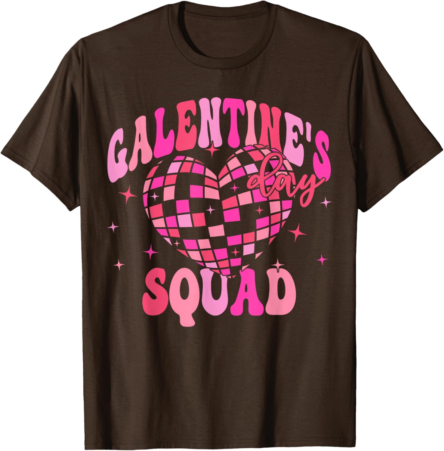 Galentine's Day Disco Heart Pink T-Shirt for Party Girls and Besties - 8