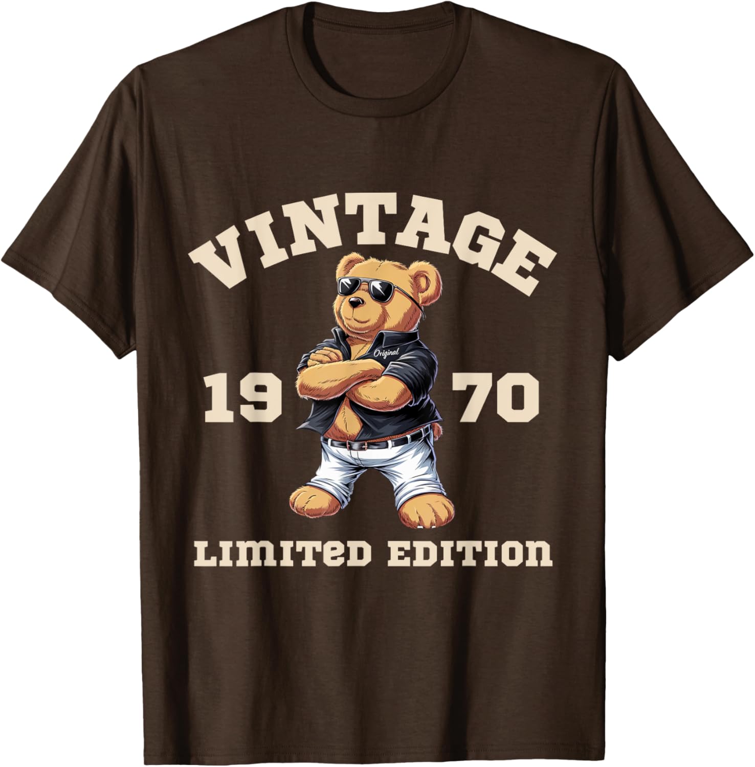Mens Vintage 55th Birthday Teddy Bear T-Shirt for 1970 Born Lovers - 20