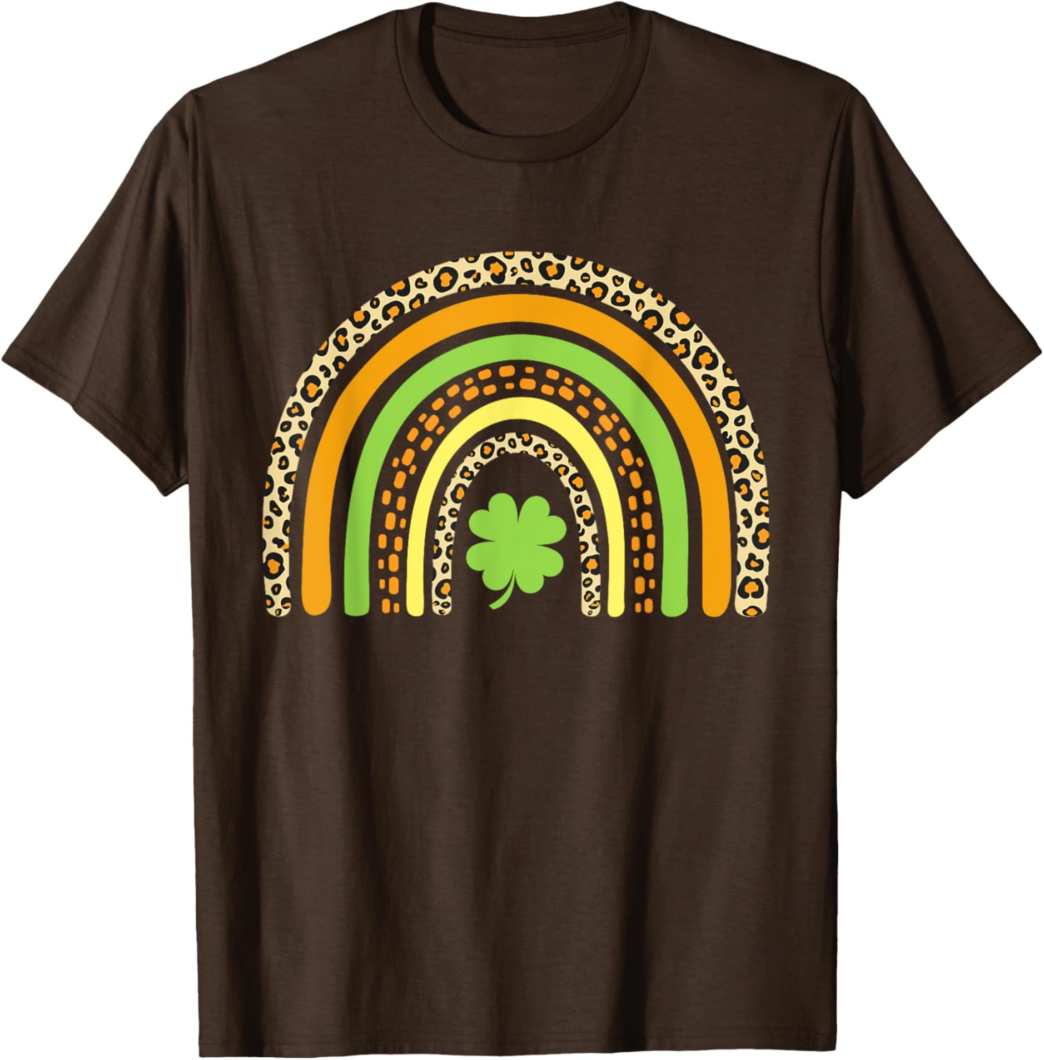 St Patrick's Day Leopard Rainbow Clover T-Shirt for Festive Fun - 8