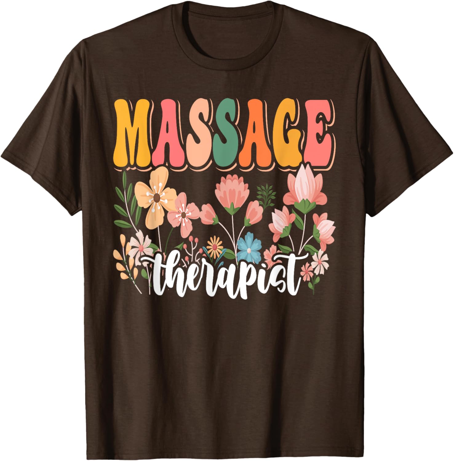 Retro Groovy Floral Wildflower Tee for Massage Therapists and Nature Lovers - 9