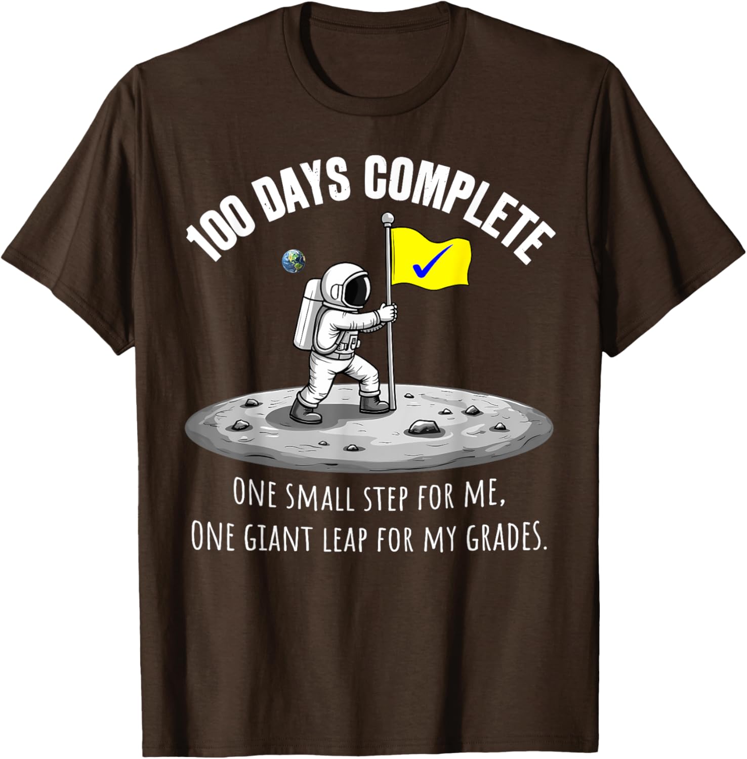 100th Day of School Astronaut on Moon T-Shirt for Kids Fun Celebration - 2