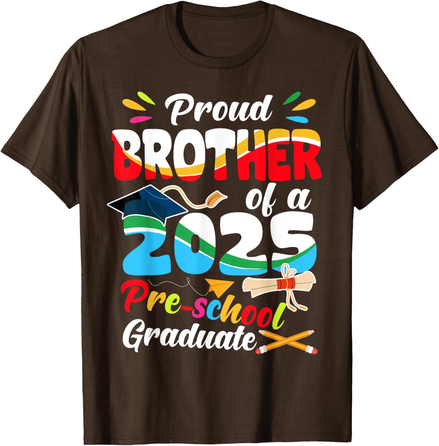 Proud Brother of Pre-K Graduate 2025 T-Shirt for Graduation Celebrations - 3