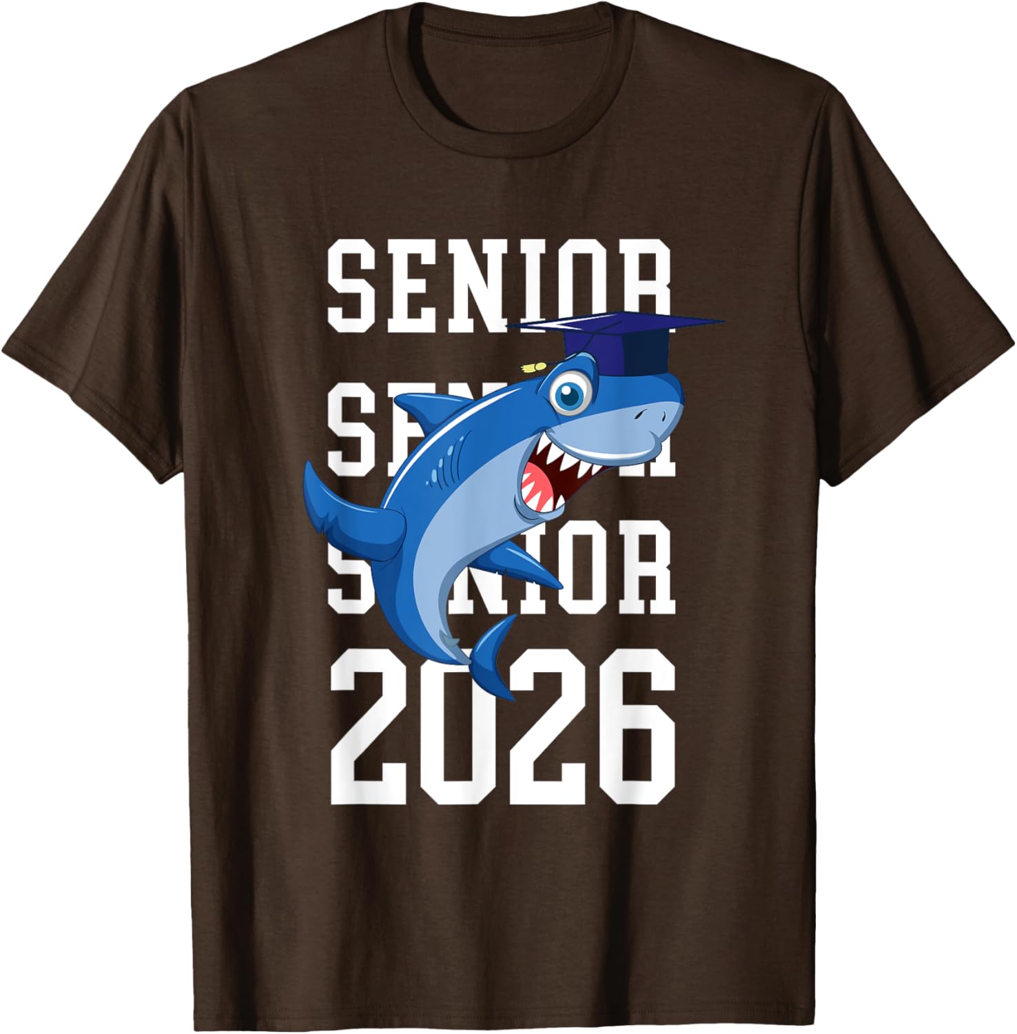 Shark Senior 2026 Graduation T-Shirt for College and Grad School Achievement - 3