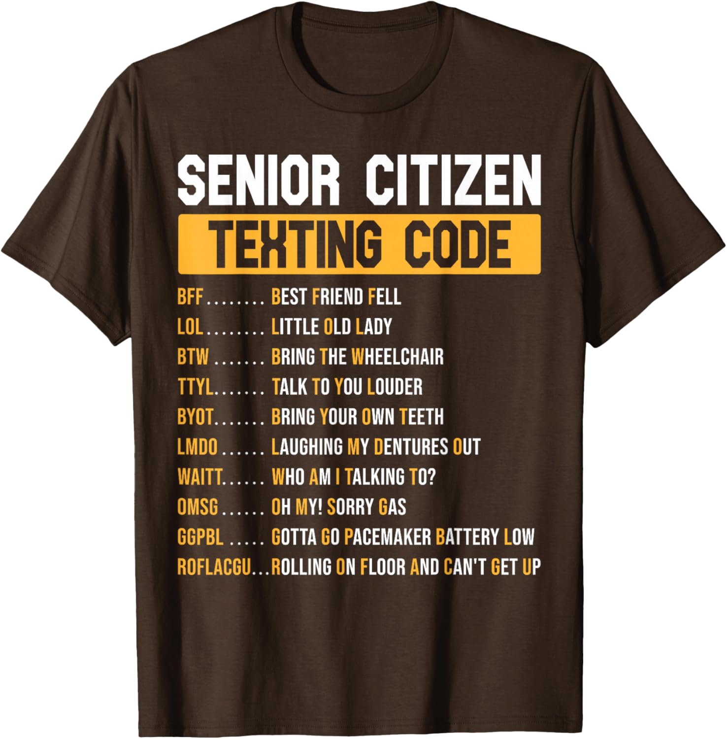Funny Grandpa Texting Code T-Shirt for Senior Citizens - Great Gift Idea - 8