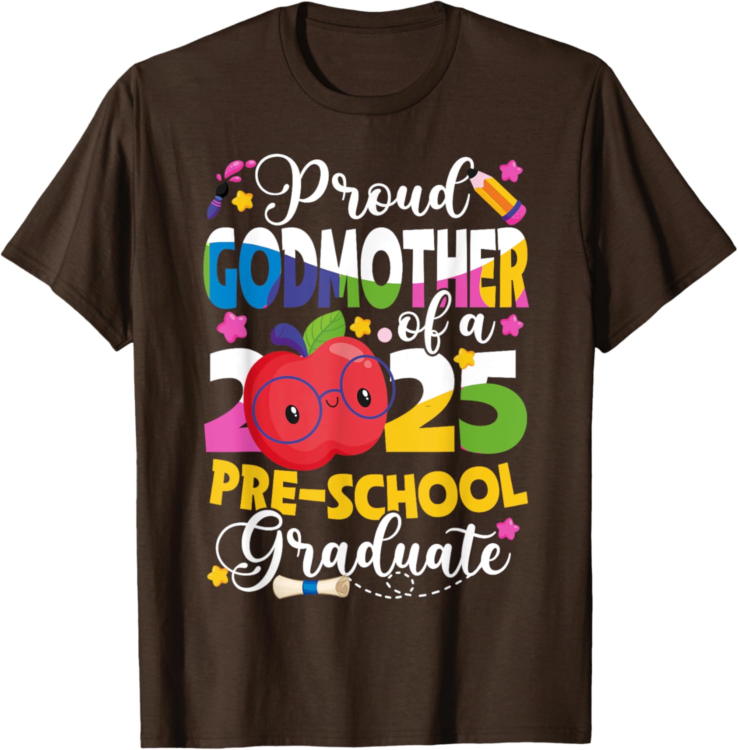 Proud Godmother of 2025 Pre-K Graduate T-Shirt for Celebration Fun - 5