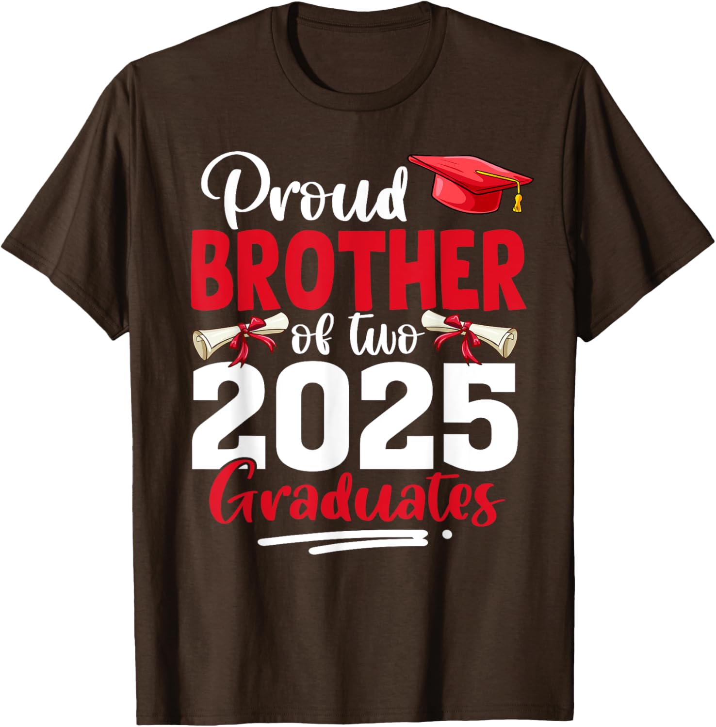 Proud Brother of Twin Graduates 2025 T-Shirt for Celebrating Success - 8