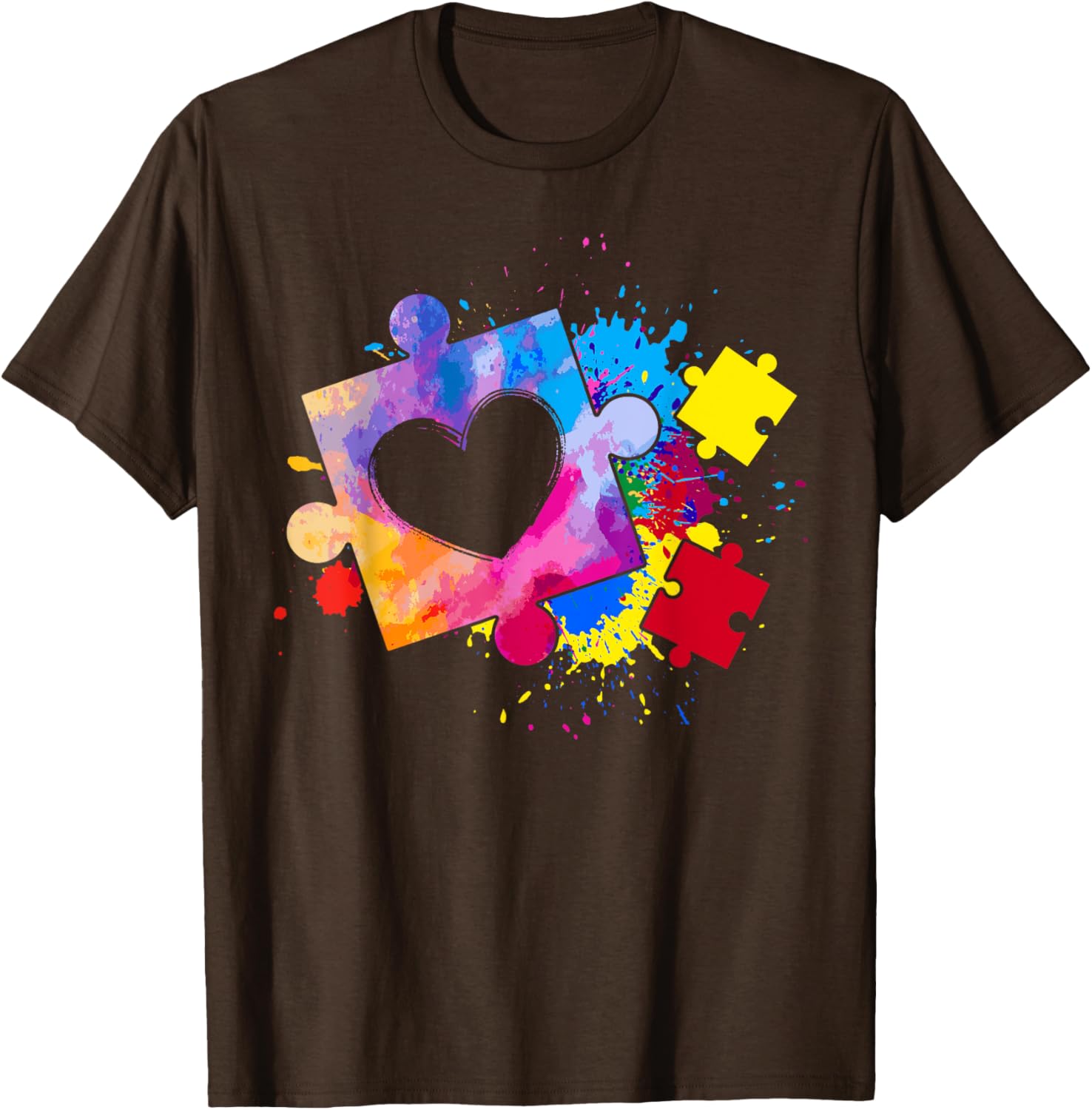 Autism Awareness Tie Dye Puzzle Piece Heart Kids T-Shirt for Boys and Girls - 3